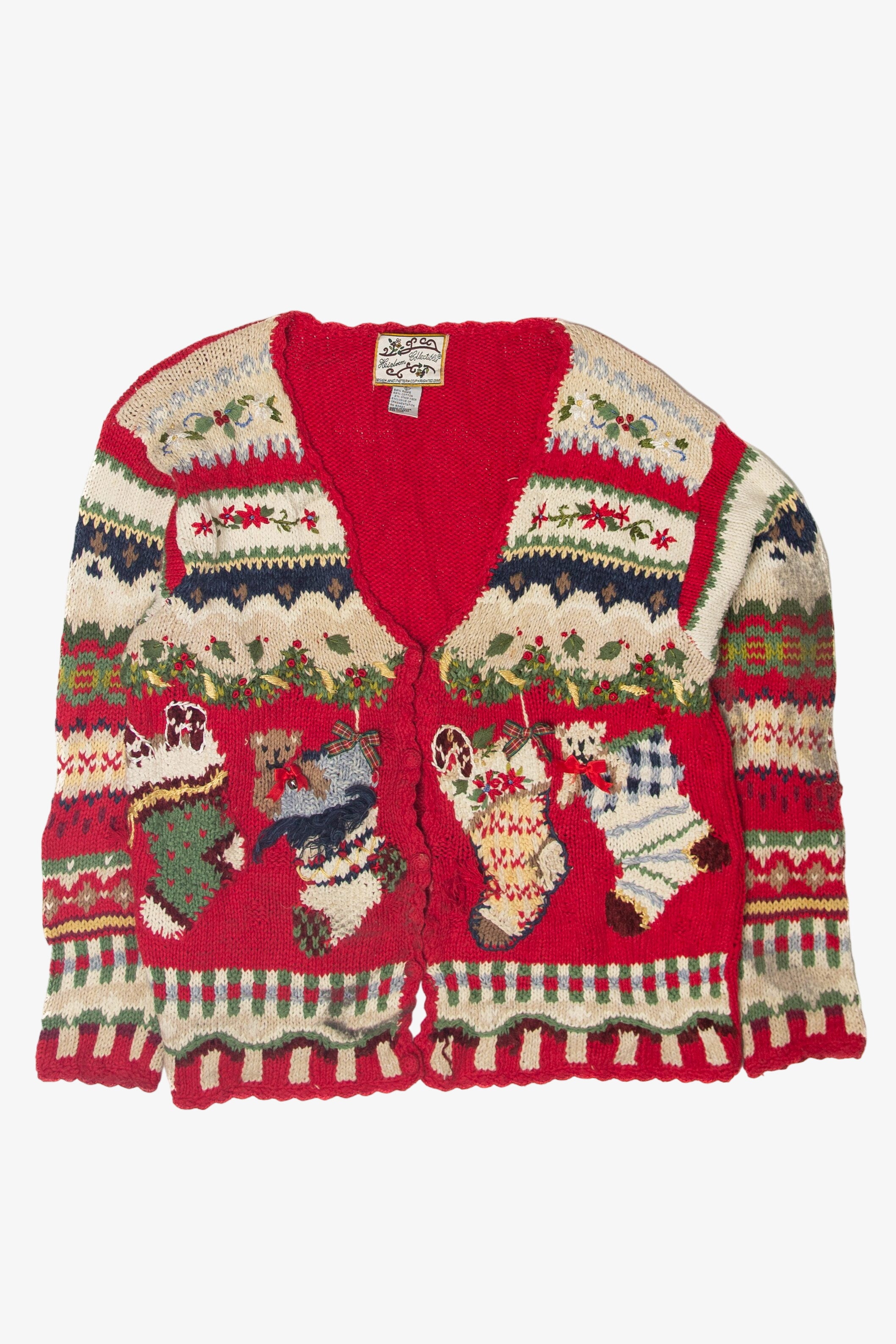 Vintage Stockings Ugly Christmas Cardigans (1990s)