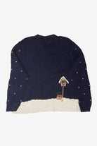 Vintage Snowmen Birdhouse Ugly Christmas Cardigans (1990s)