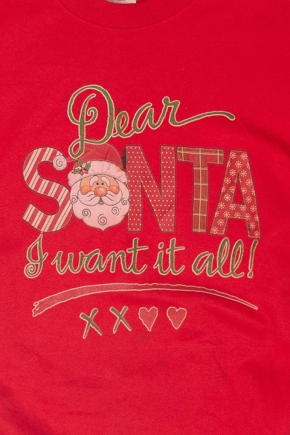 Vintage "Dear Santa I Want It All" Ugly Christmas Sweatshirts (1990s)