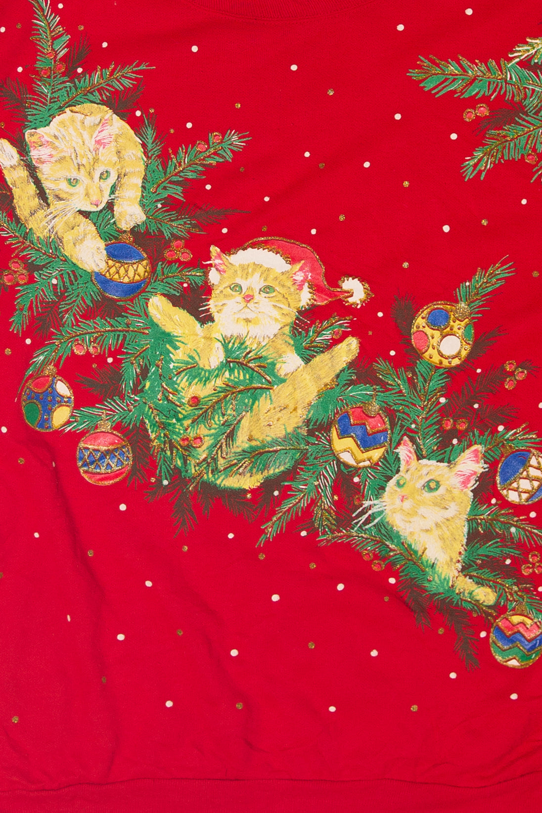 Vintage Kitties Ugly Christmas Sweatshirts (1980s)