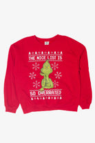 Vintage The Grinch "The Nice List Is So Overrated" Ugly Christmas Sweatshirts (2010s)