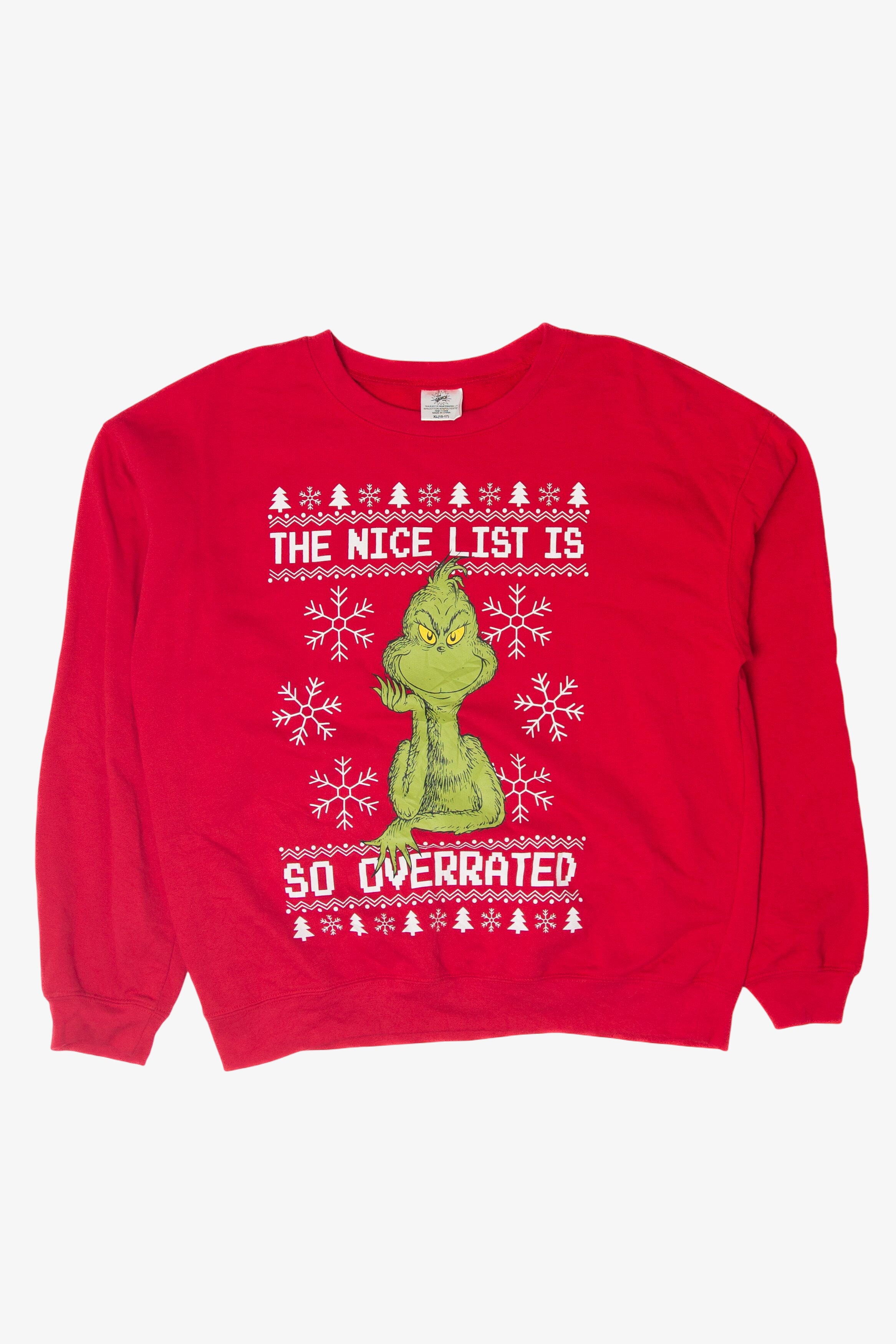 Vintage The Grinch "The Nice List Is So Overrated" Ugly Christmas Sweatshirts (2010s)
