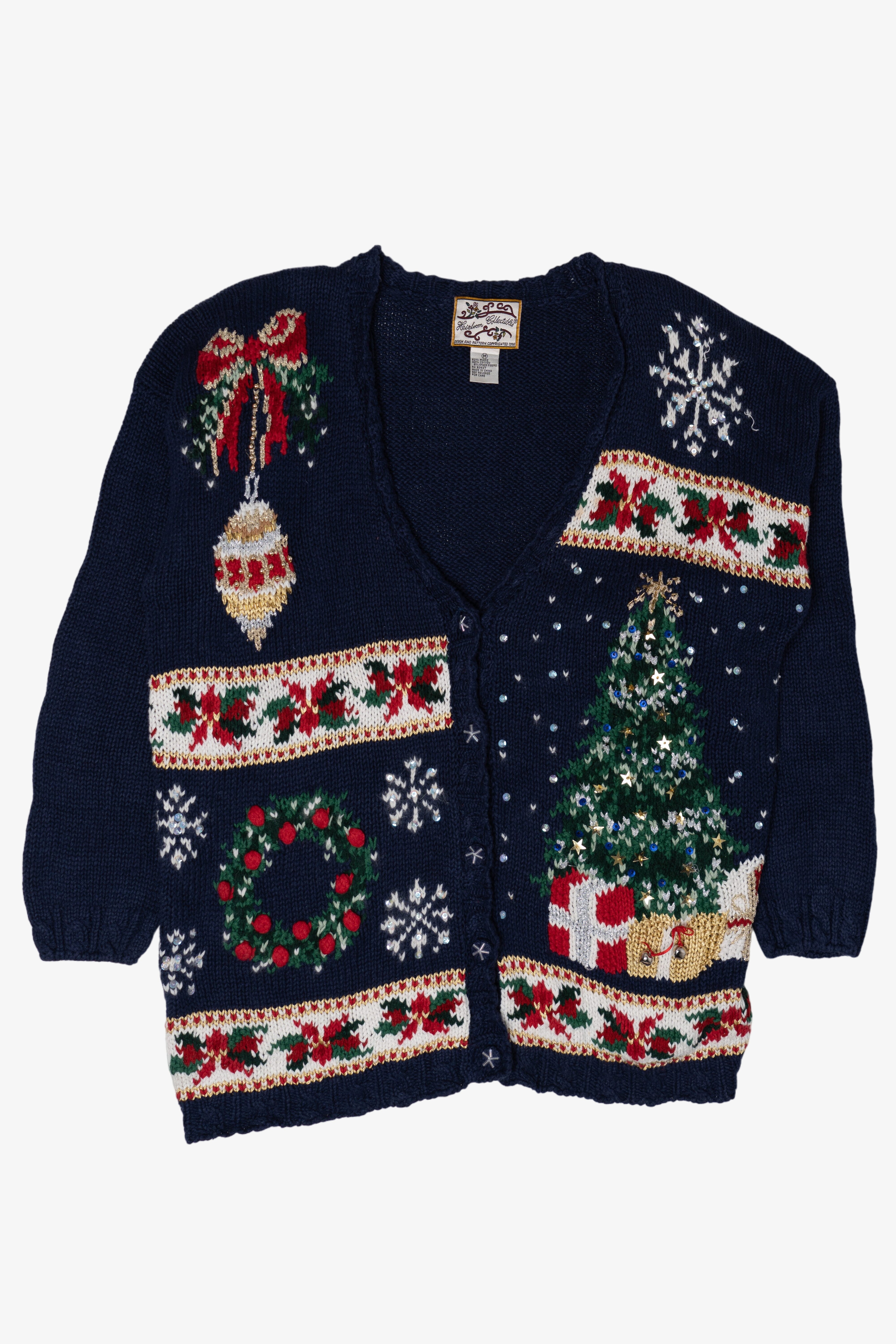 Vintage Heirloom Collectible Ugly Christmas Cardigans (1990s)