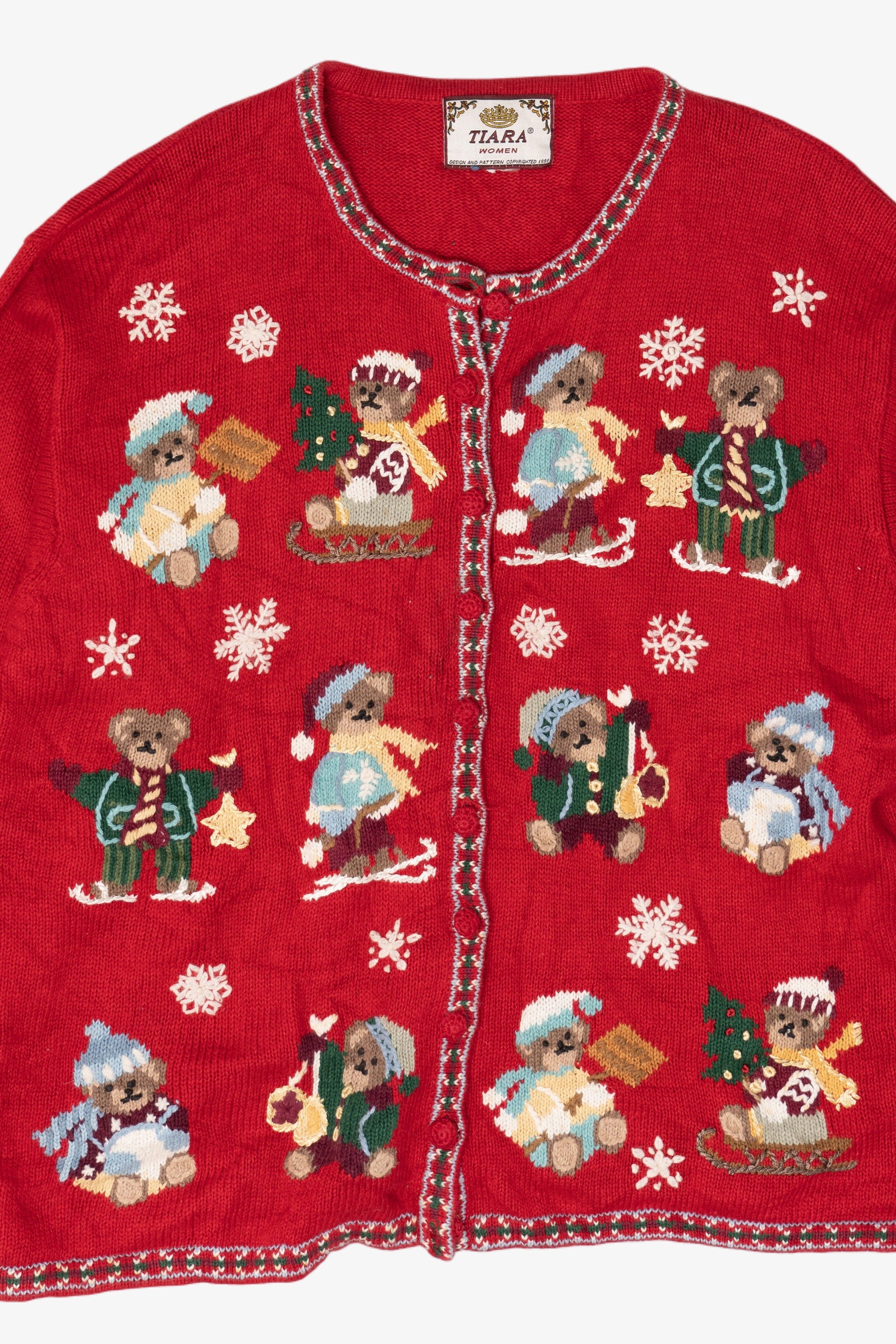 Vintage Tiara Women Ugly Christmas Cardigans (1990s)
