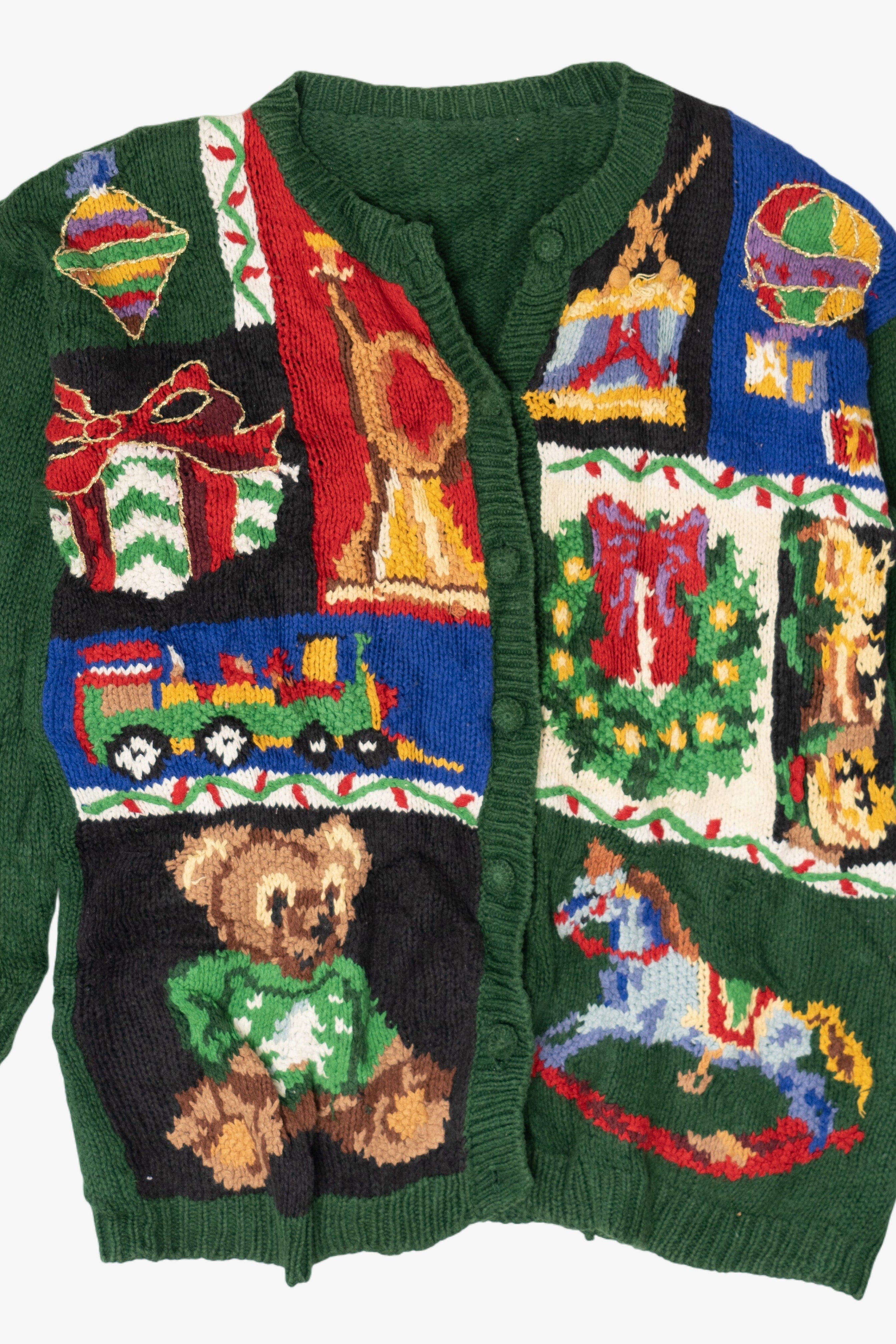 Vintage Green Ugly Christmas Cardigans (1990s)