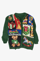 Vintage Green Ugly Christmas Cardigans (1990s)