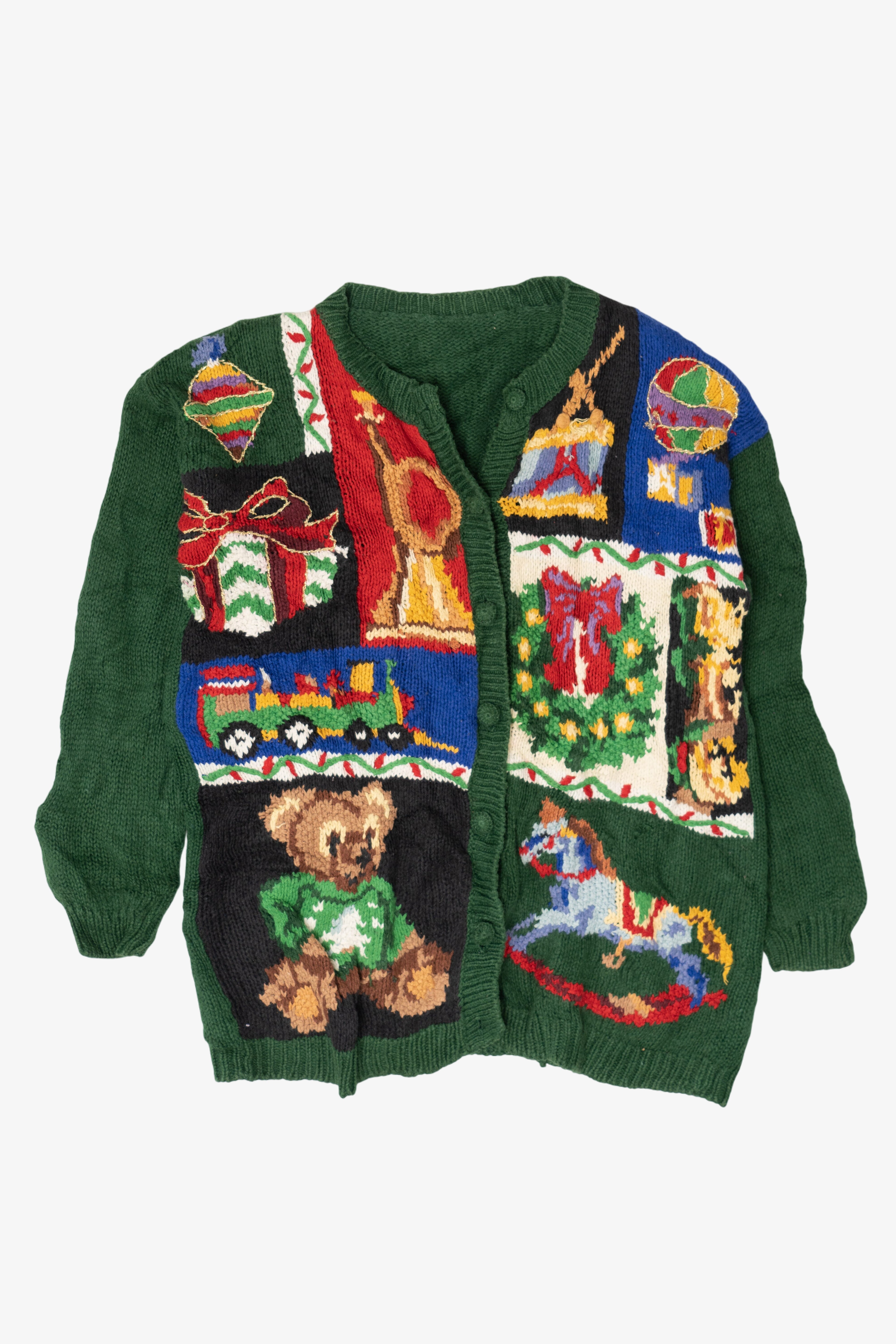 Vintage Green Ugly Christmas Cardigans (1990s)