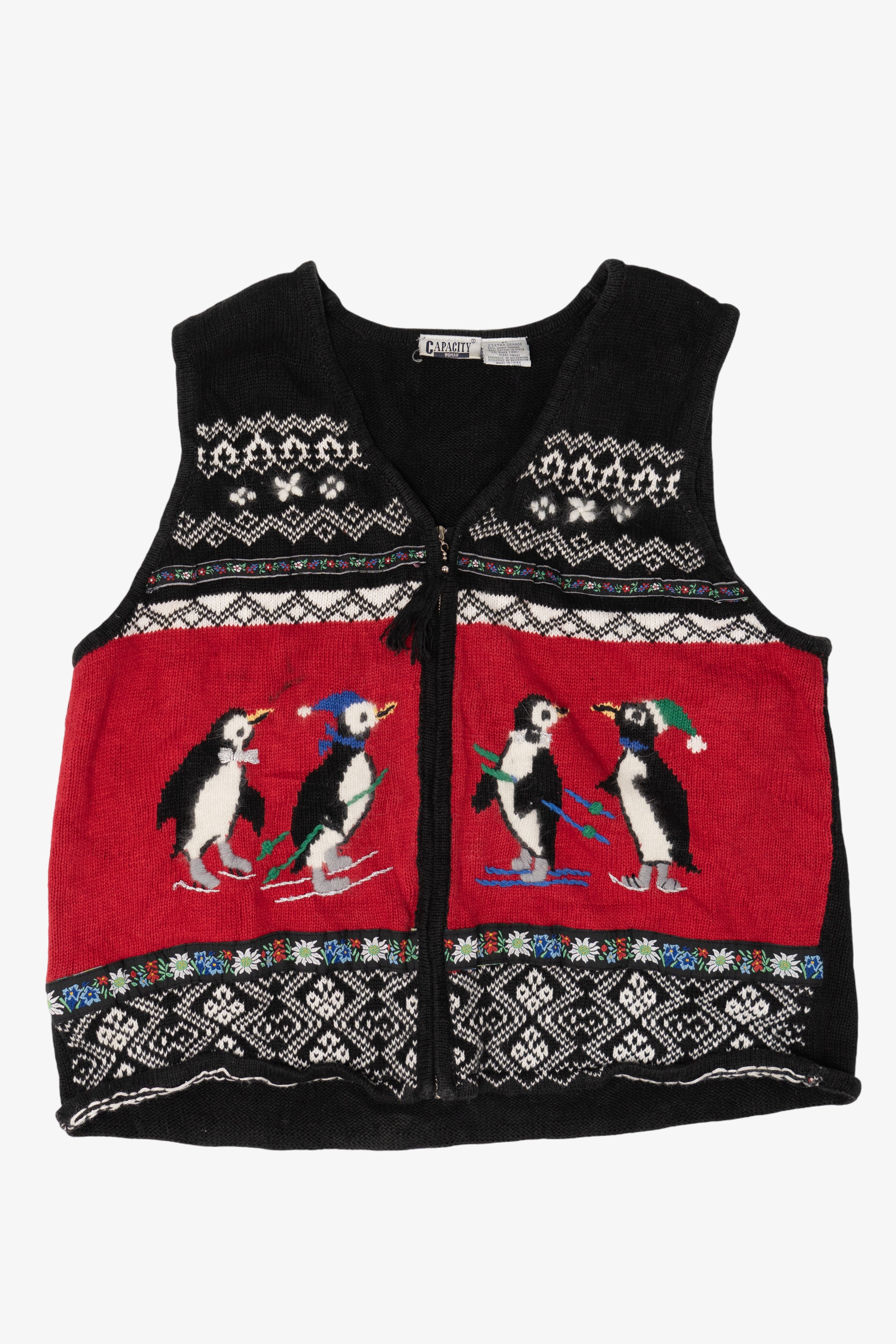 Vintage Penguins Ugly Christmas Vest (1990s)