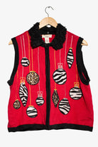 Vintage Red Ornaments Ugly Christmas Vest (1990s)