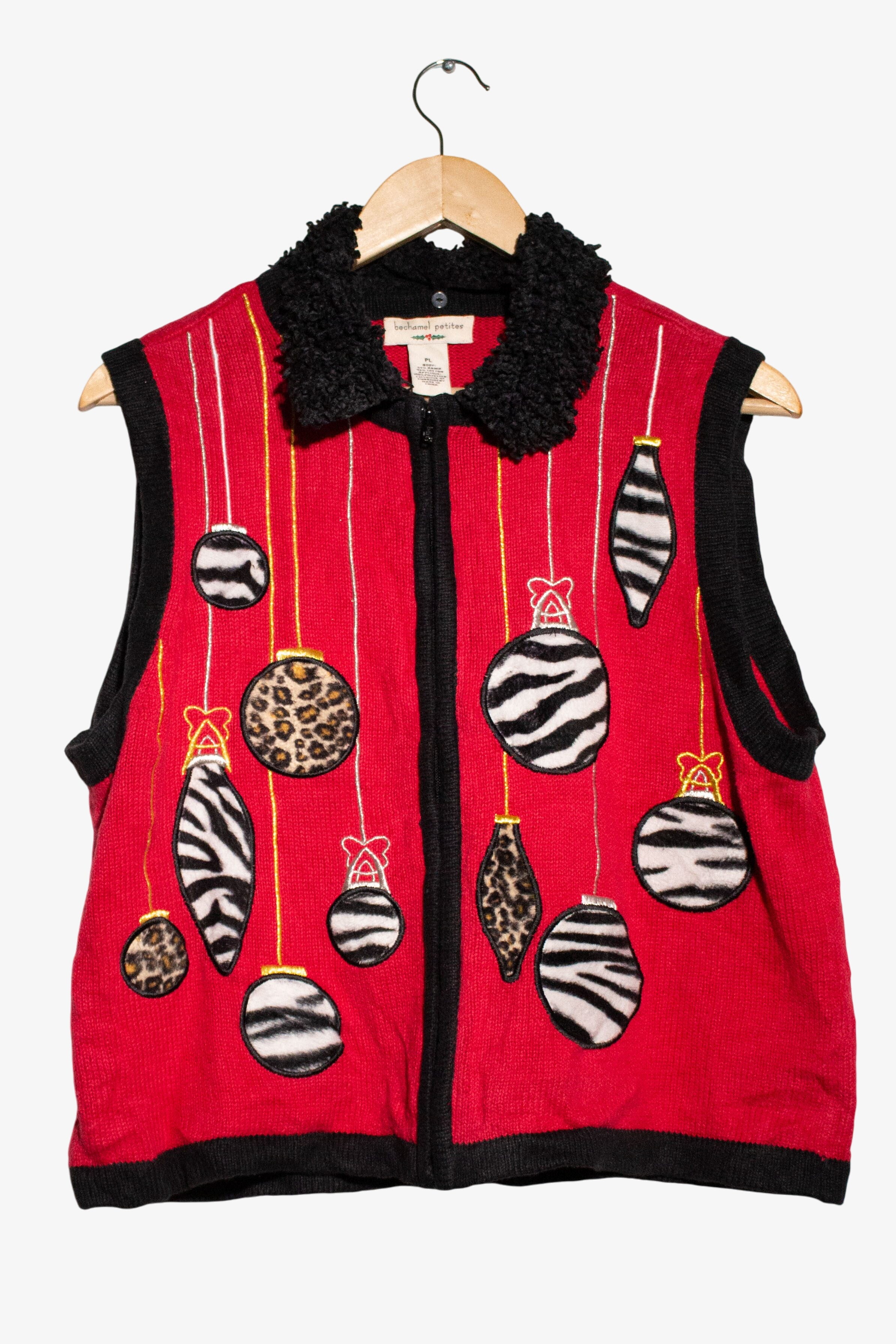 Vintage Red Ornaments Ugly Christmas Vest (1990s)