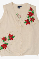 Vintage Poinsettias Ugly Christmas Sweaters (1990s)