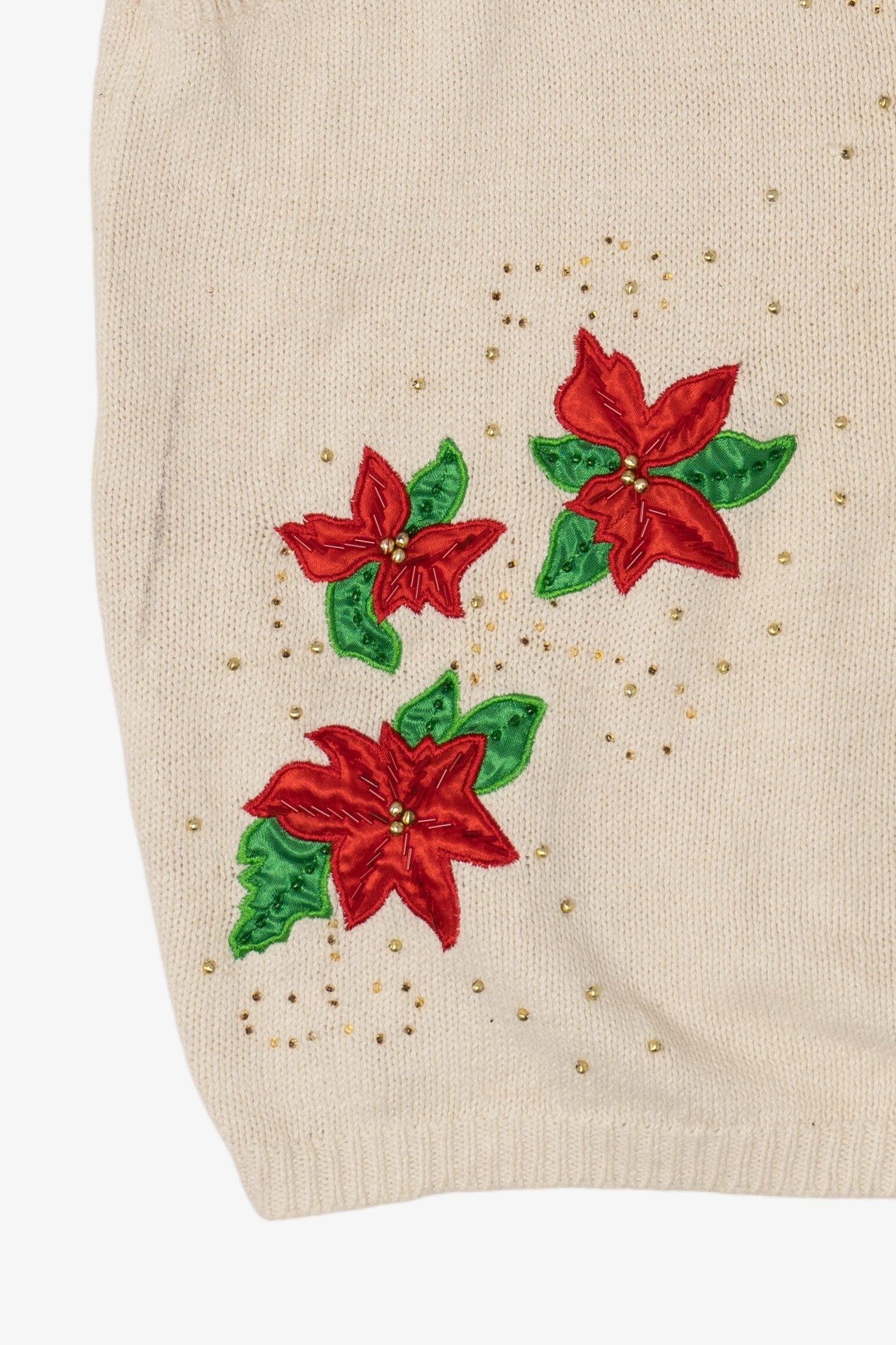 Vintage Poinsettias Ugly Christmas Sweaters (1990s)