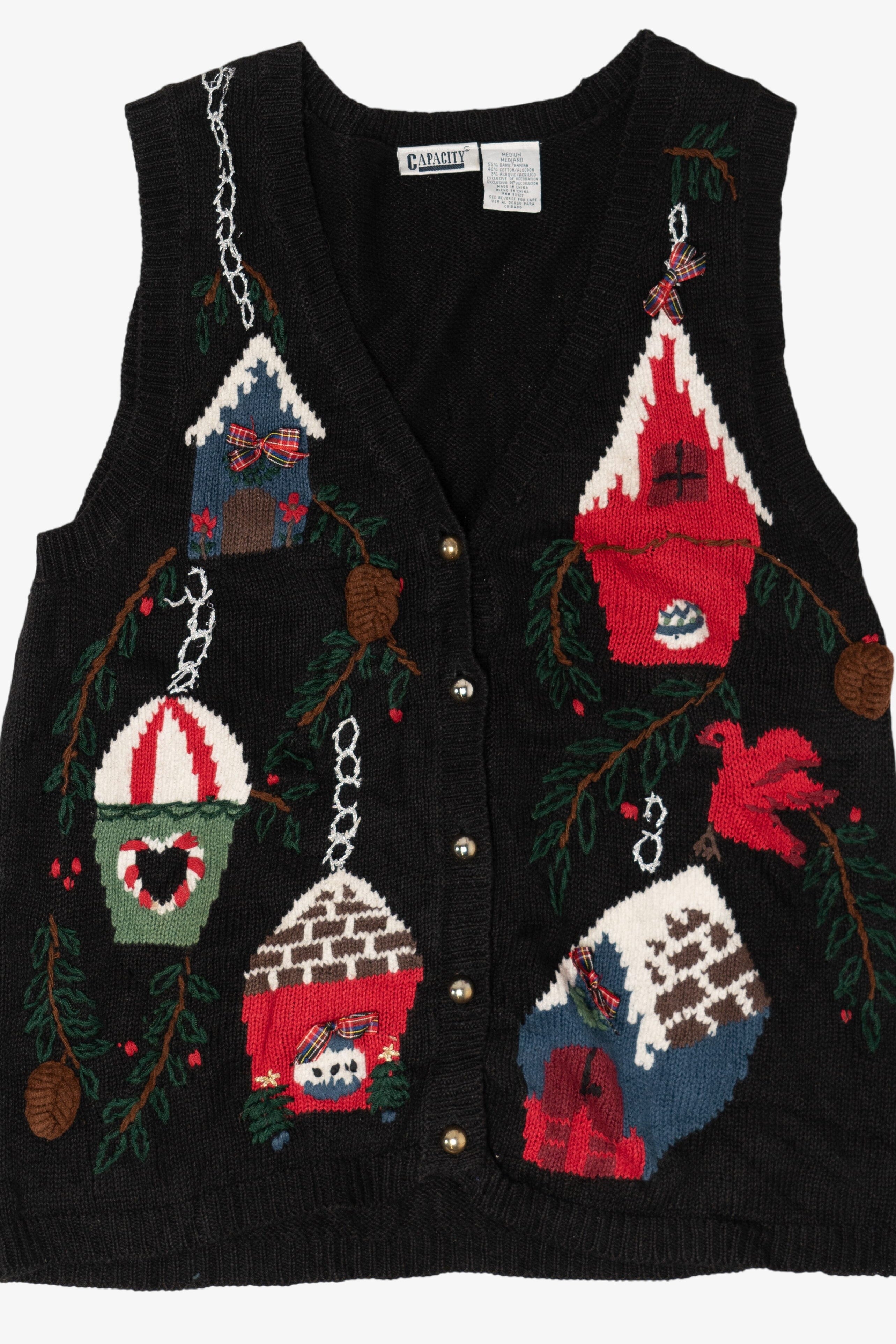 Vintage Birdhouses Ugly Christmas Vest (2000s)