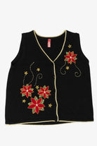 Vintage Poinsettias Ugly Christmas Vest (2000s)