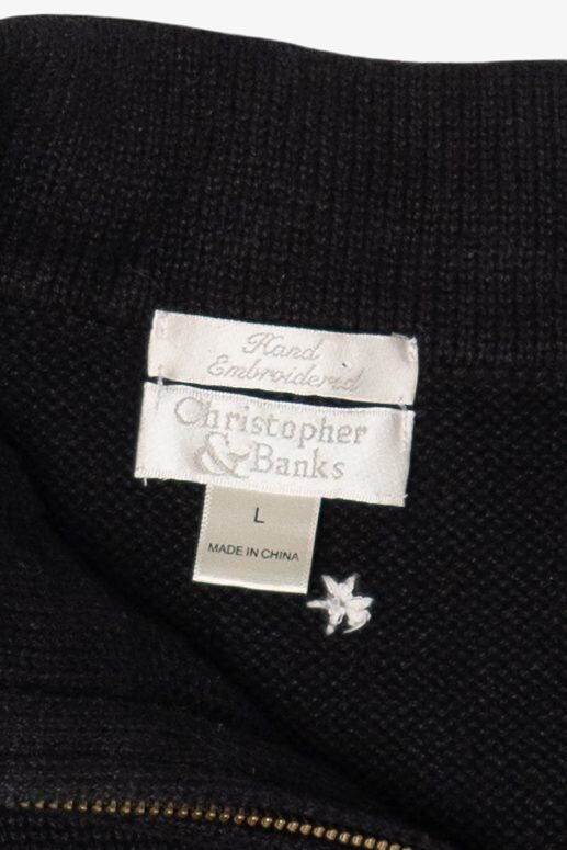 Vintage Hand Embroidered Christopher & Banks Ugly Christmas Vest (2000s)