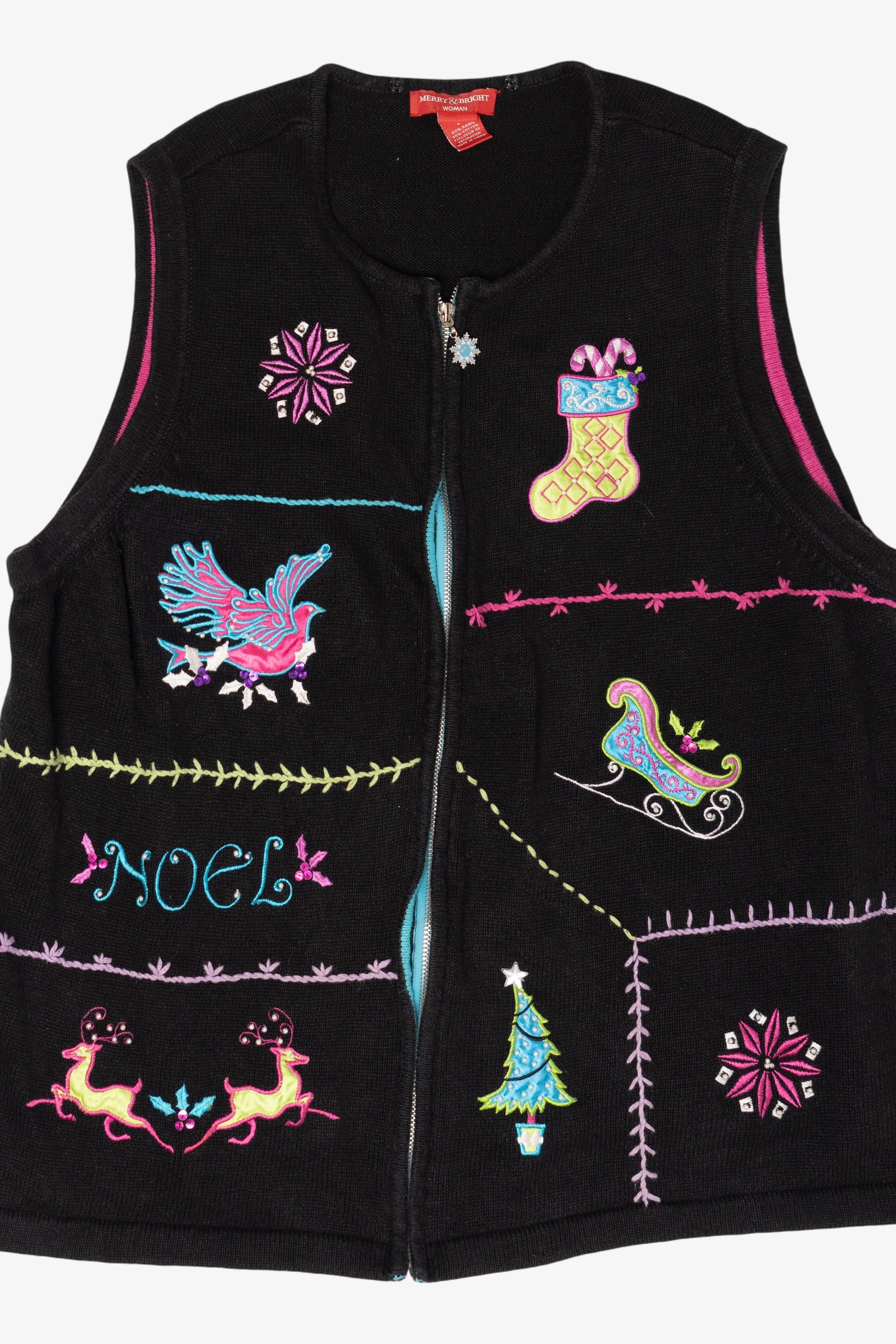 Vintage Merry & Bright Ugly Christmas Vest (2000s)