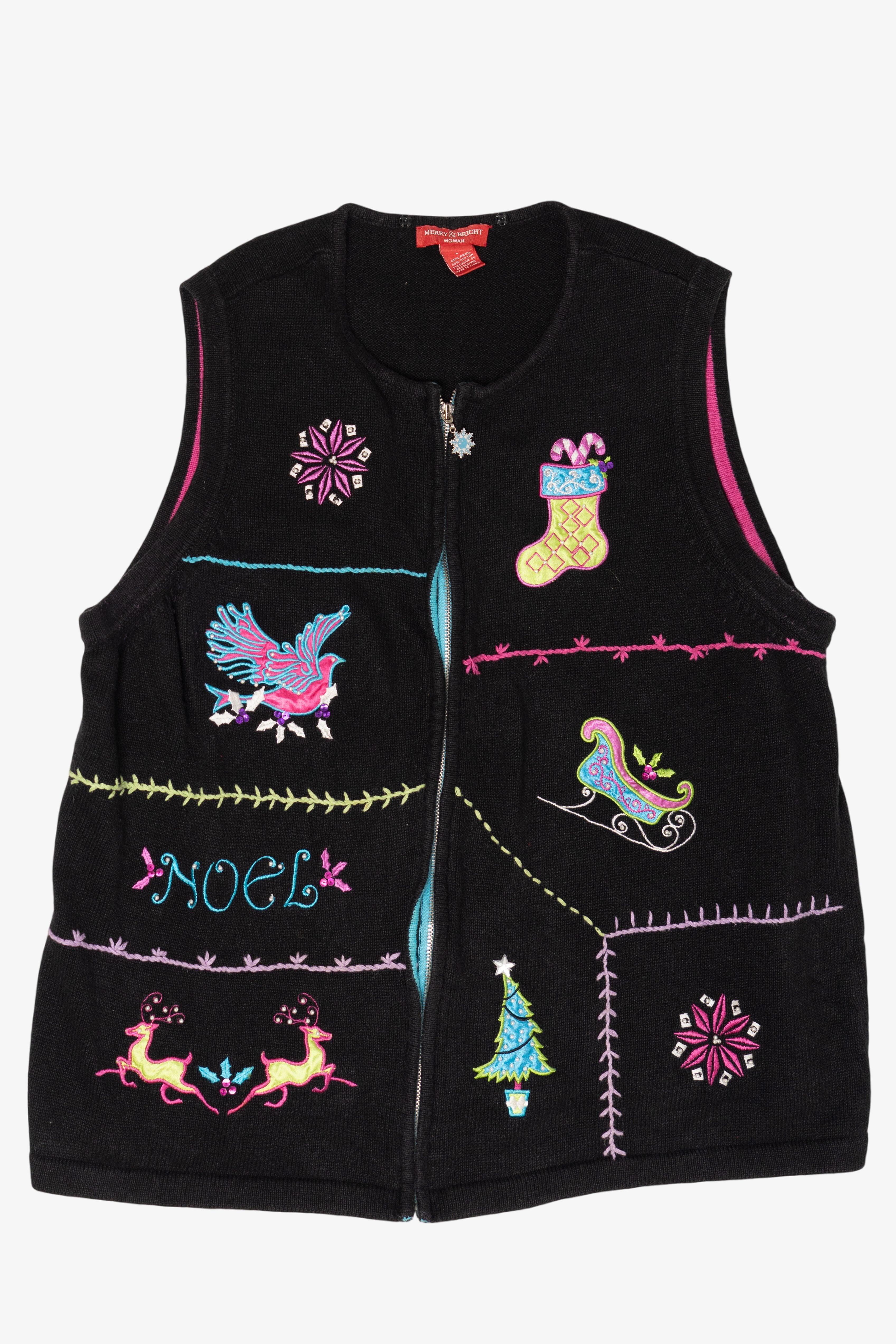 Vintage Merry & Bright Ugly Christmas Vest (2000s)