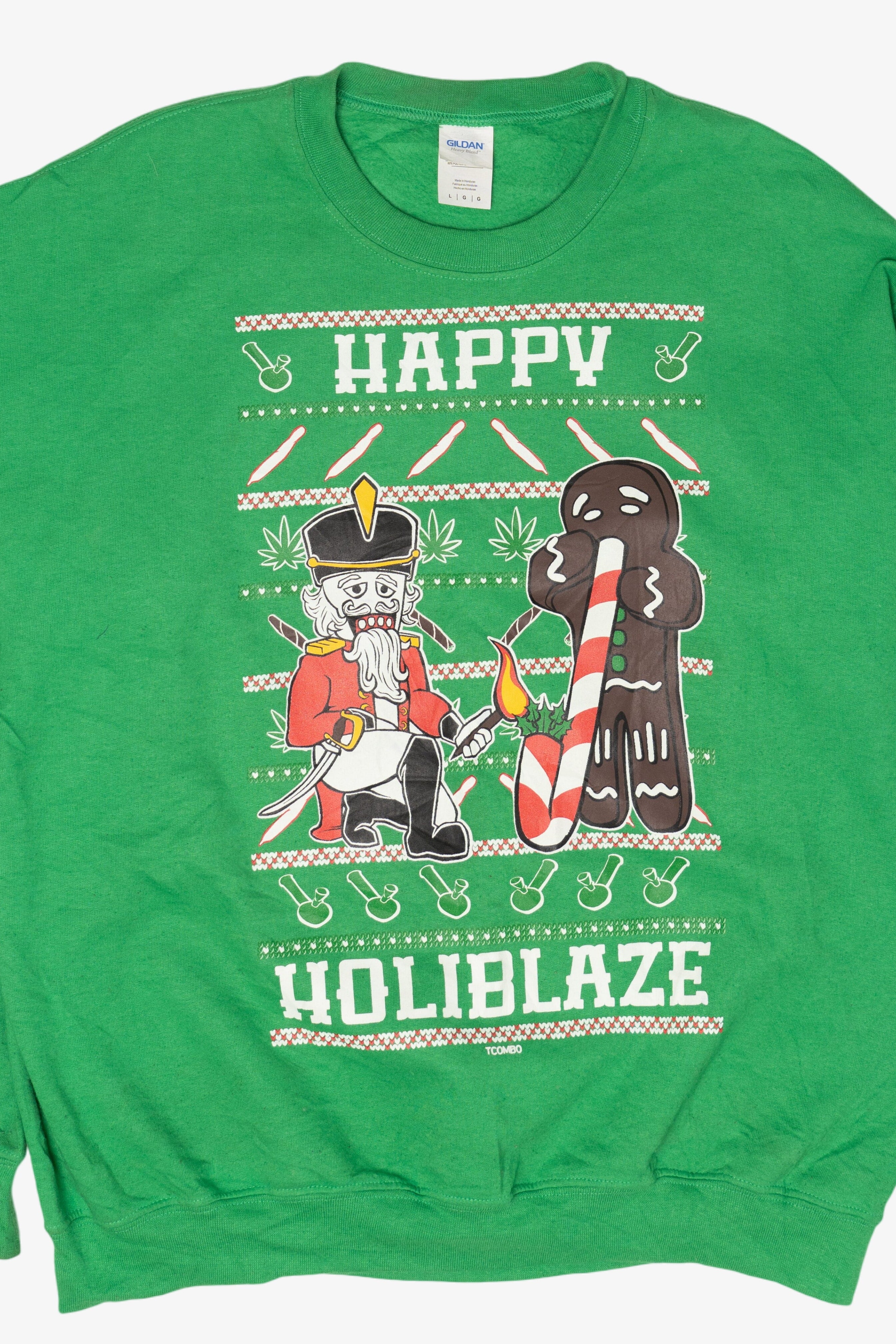 Modern "Happy Holiblaze" Ugly Christmas Sweatshirts (2010s)