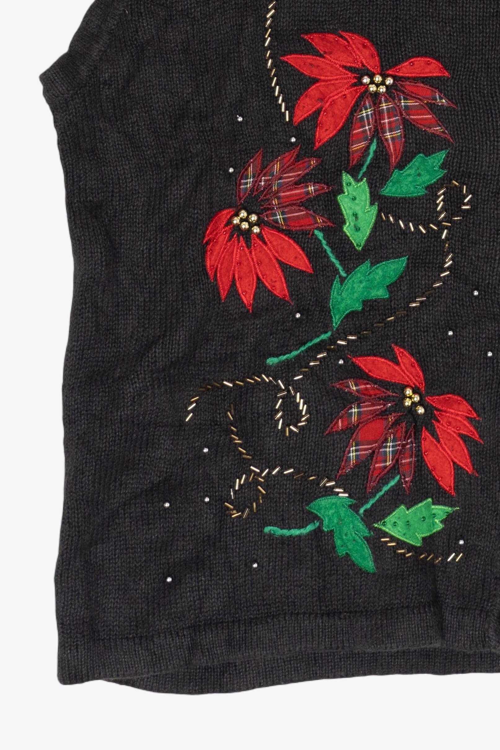 Vintage Poinsettias Ugly Christmas Vest (2000s)