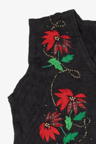 Vintage Poinsettias Ugly Christmas Vest (2000s)