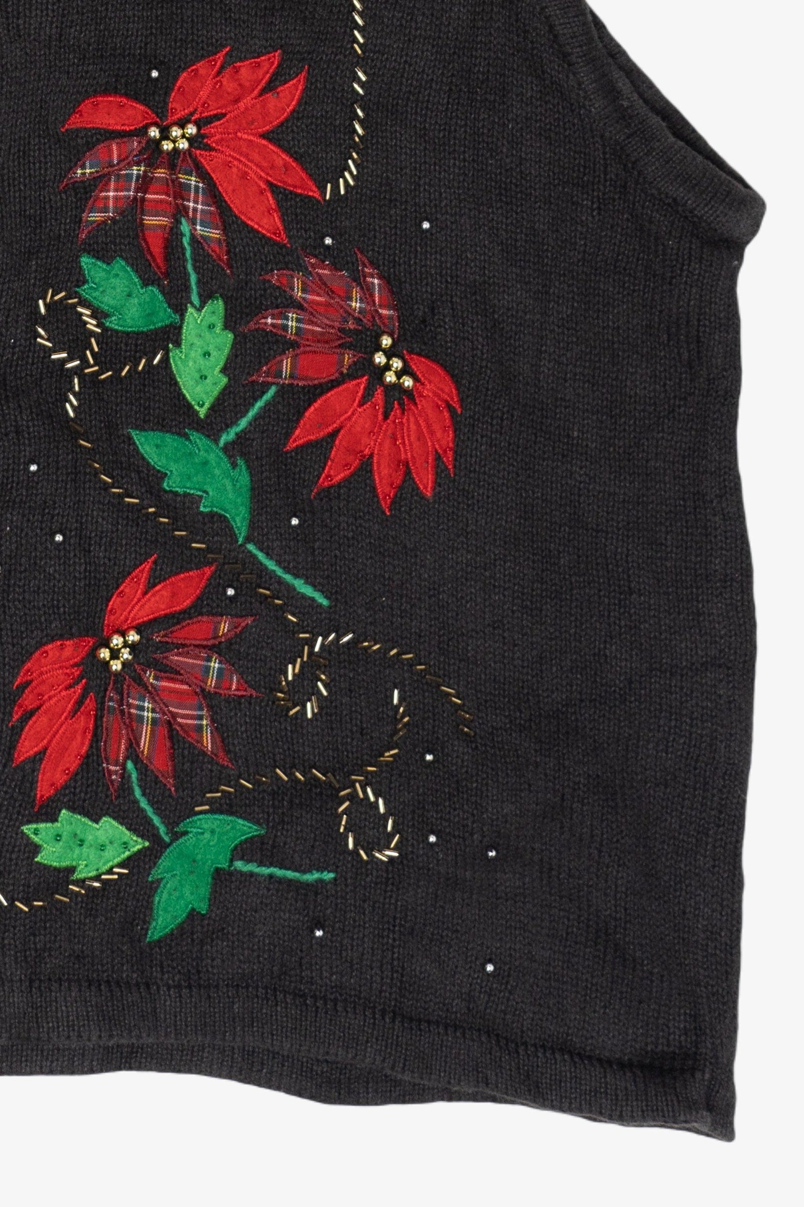 Vintage Poinsettias Ugly Christmas Vest (2000s)