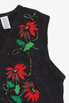 Vintage Poinsettias Ugly Christmas Vest (2000s)