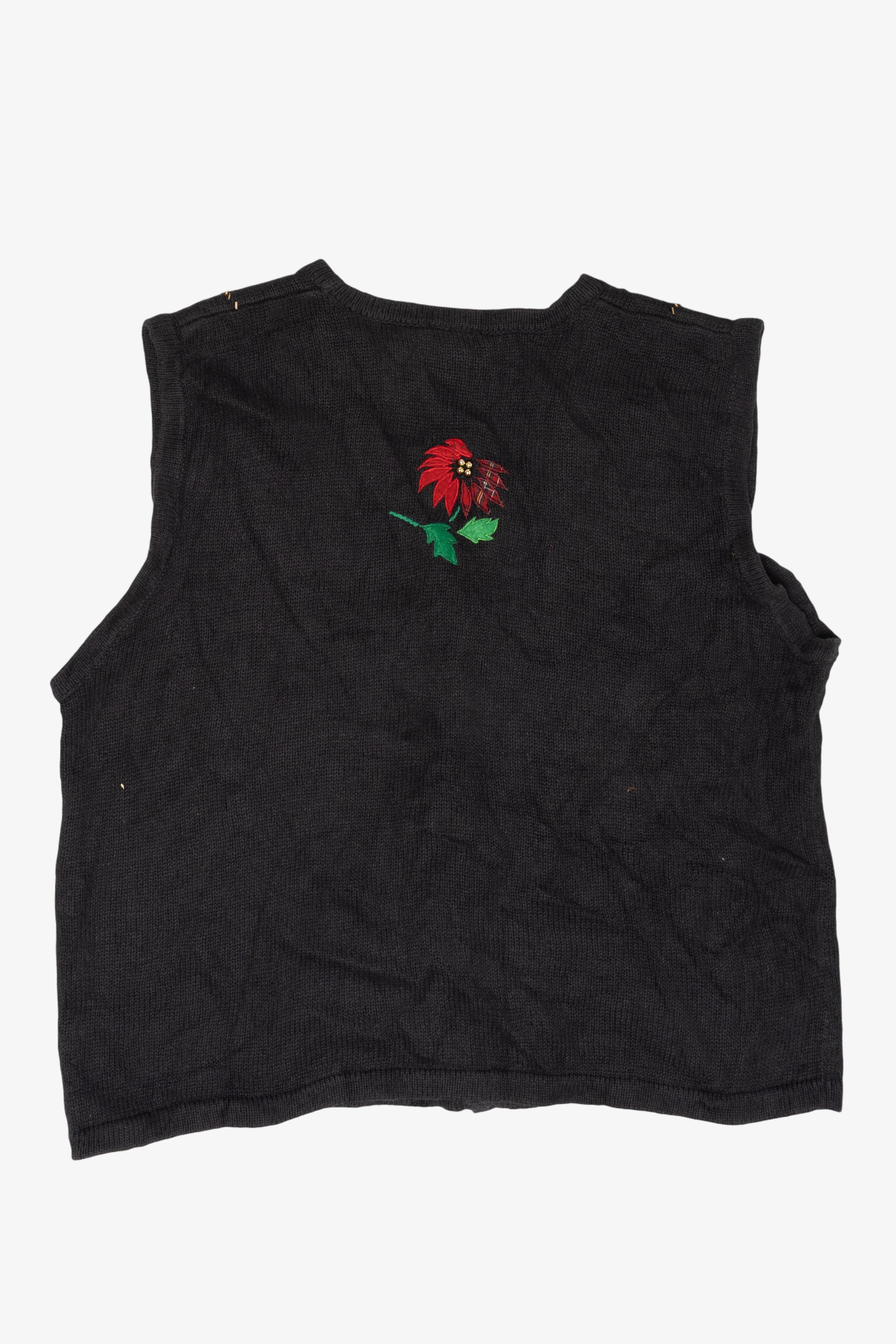 Vintage Poinsettias Ugly Christmas Vest (2000s)