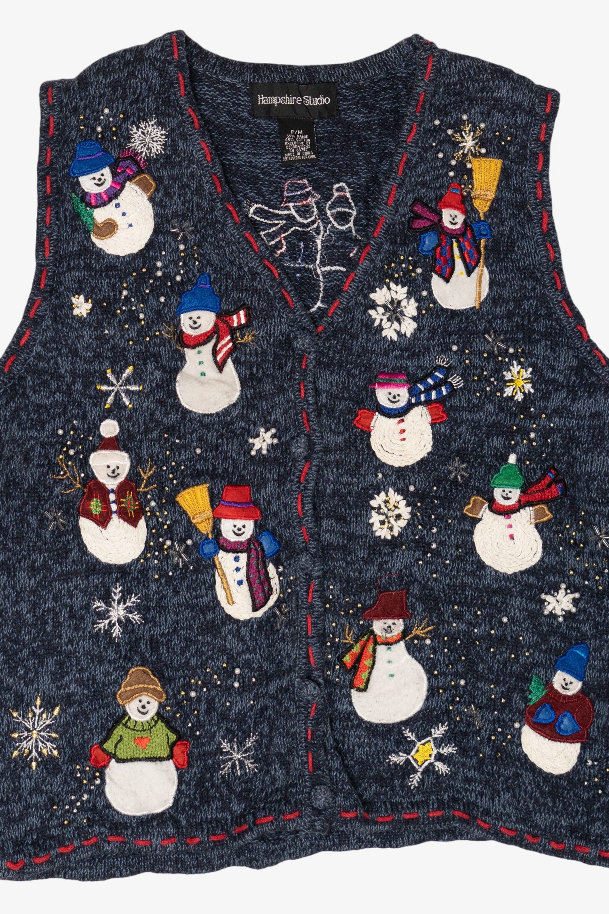 Vintage Snowmen Ugly Christmas Vest (2000s)
