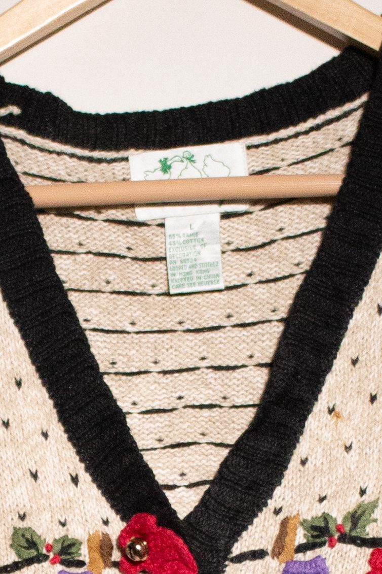 Vintage Bells & Mittens Ugly Christmas Vest (1990s)
