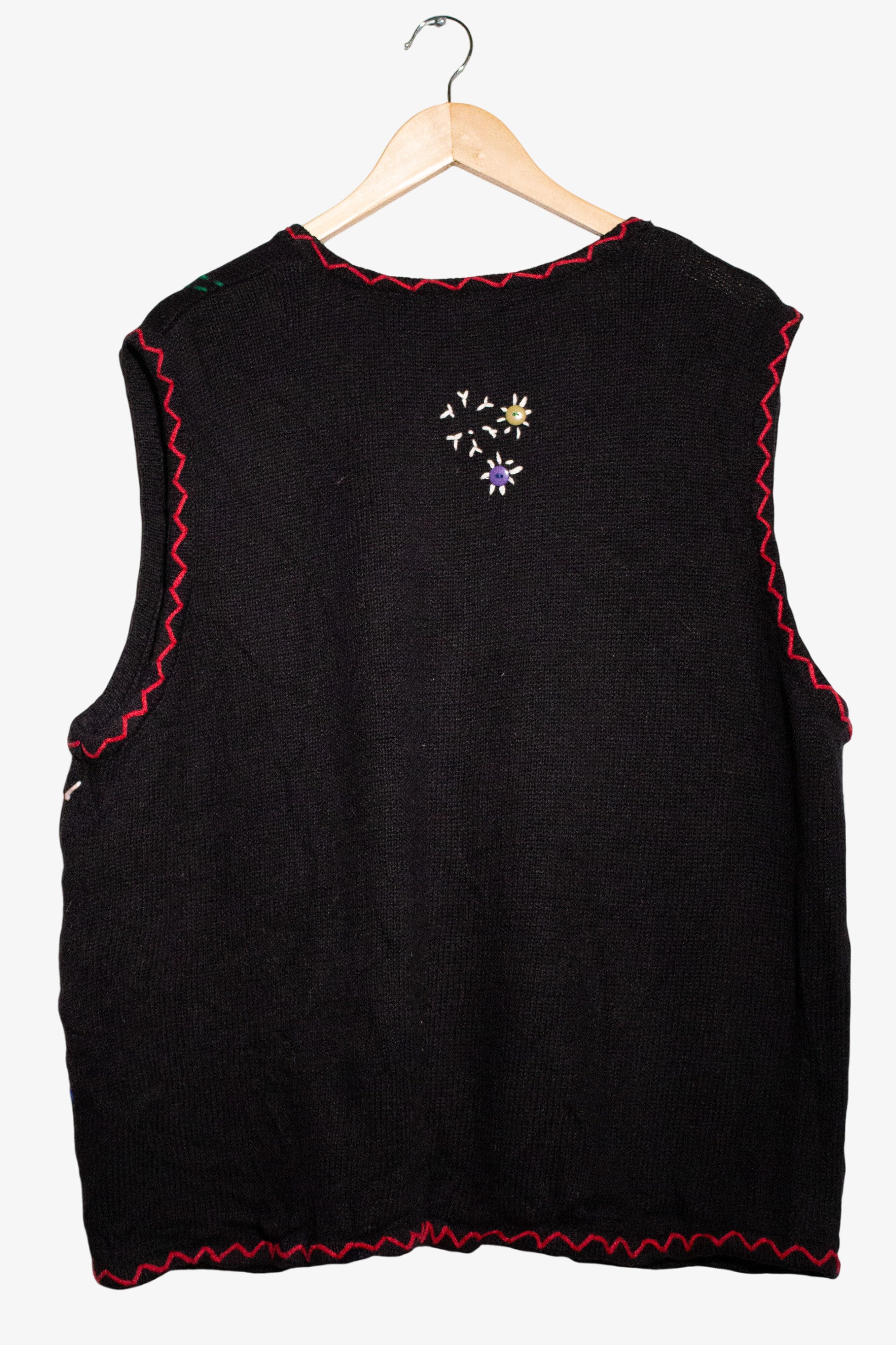 Vintage Snowmen Buttons Ugly Christmas Vest (2000s)