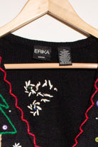 Vintage Snowmen Buttons Ugly Christmas Vest (2000s)