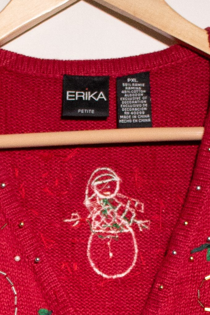 Vintage Red Snowmen Ugly Christmas Vest (2000s)