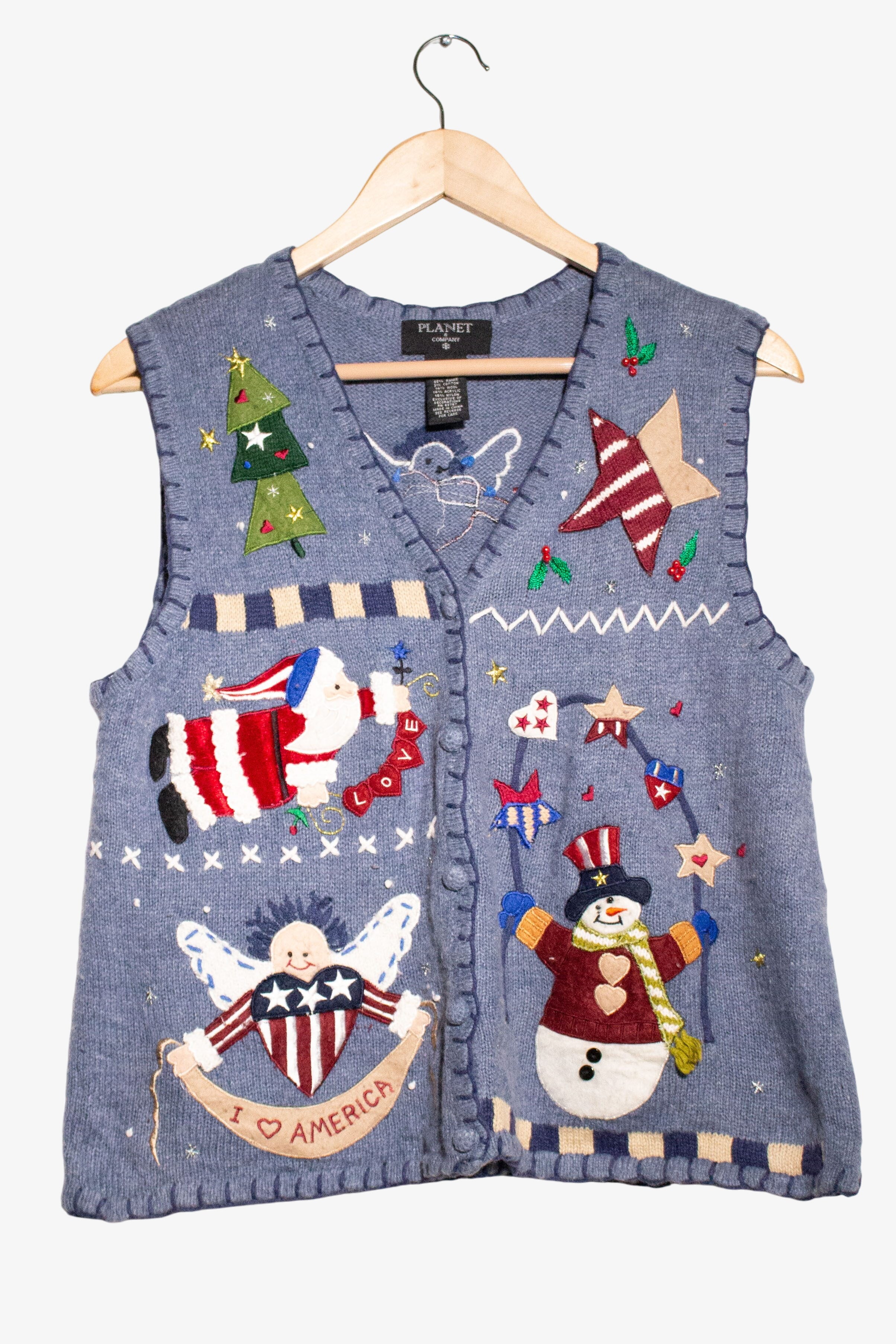 Vintage I Heart America Ugly Christmas Vest (1990s)