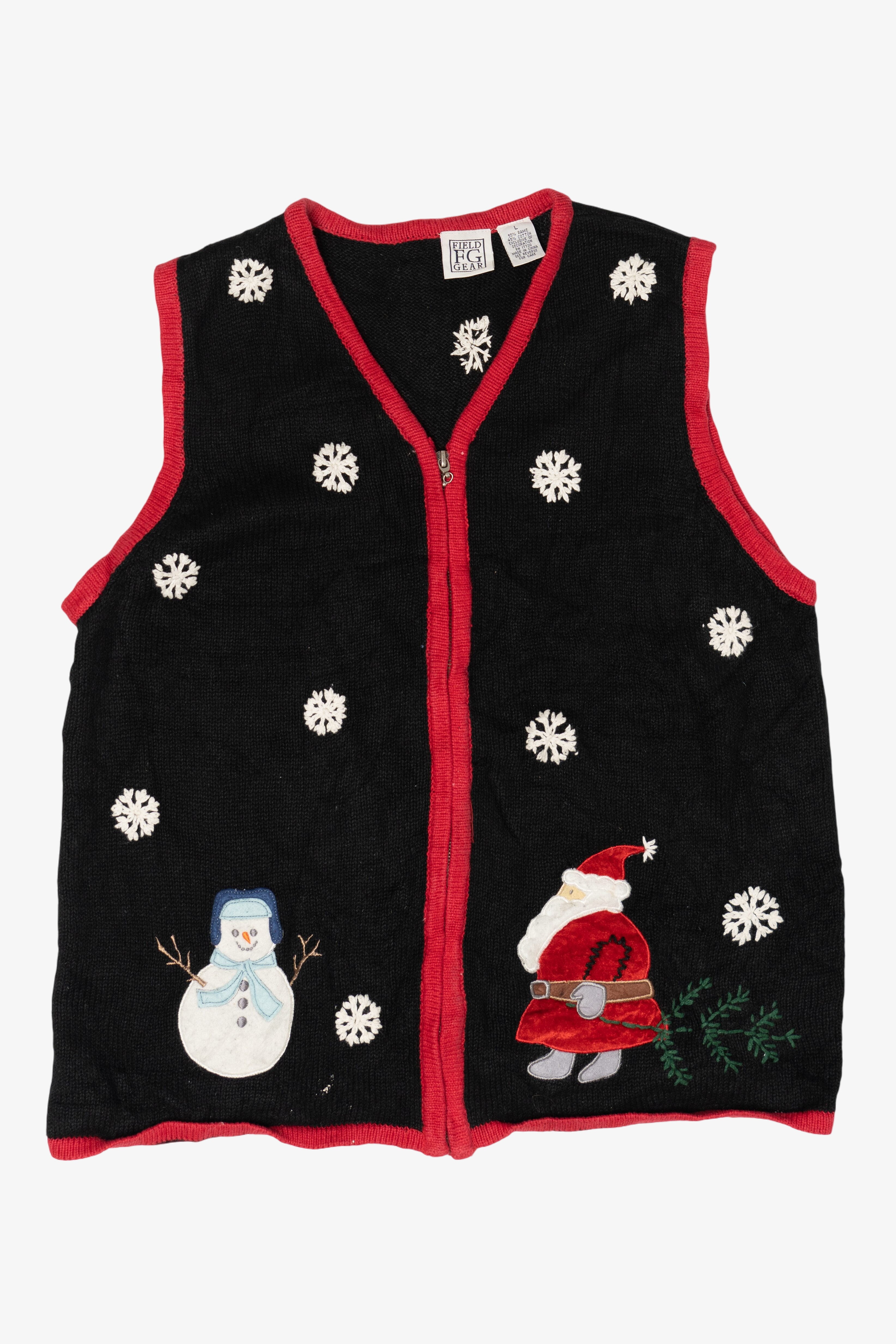 Vintage Field FG Gear Snowmen Ugly Christmas Vest (1990s)