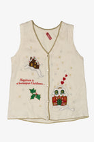 Vintage "Happiness Is A Homespun Christmas" Ugly Christmas Sweater (2000s)