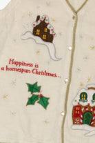 Vintage "Happiness Is A Homespun Christmas" Ugly Christmas Sweater (2000s)