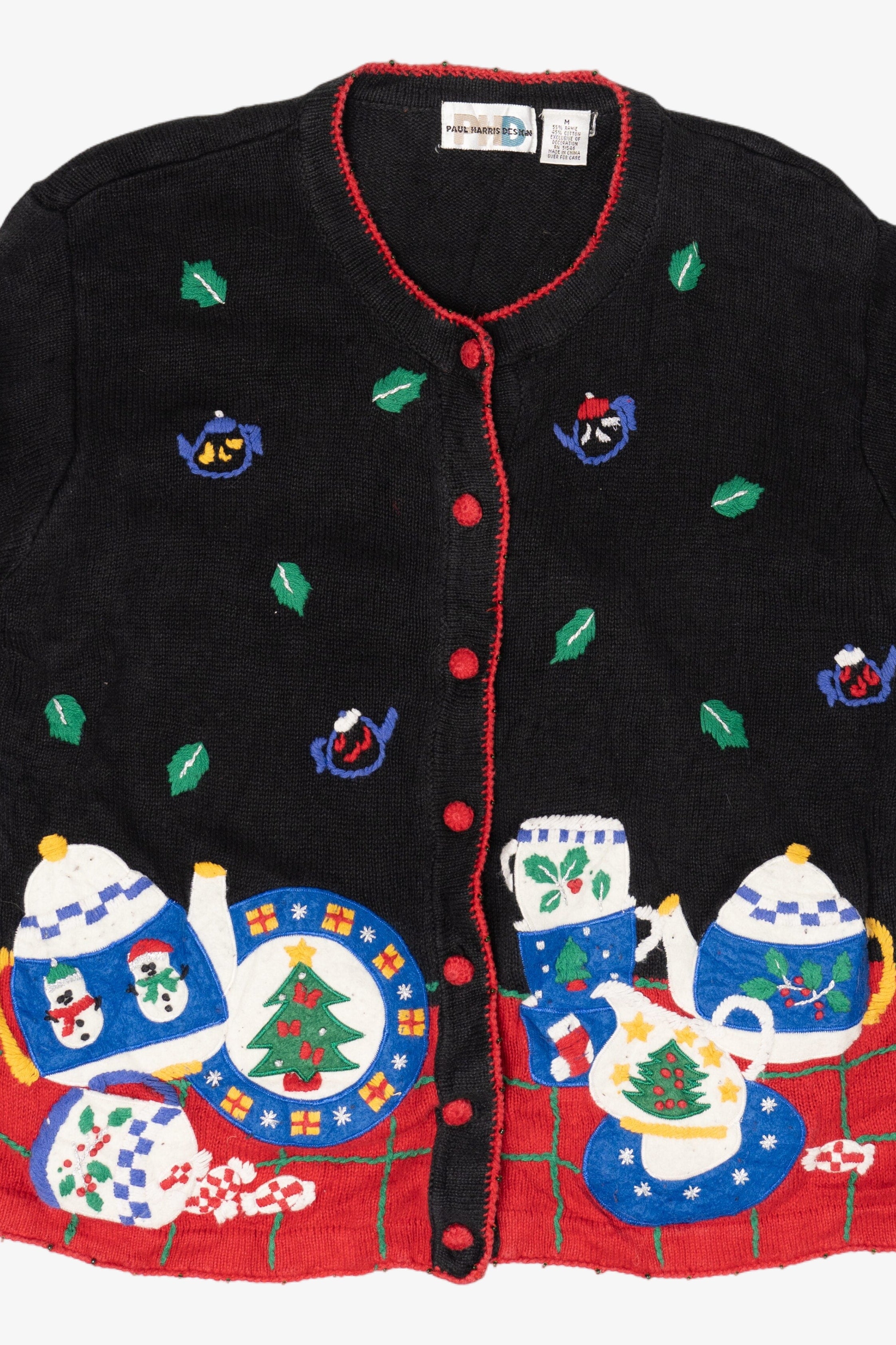 Vintage Paul Harris Design Tea Party Ugly Christmas Sweater (1990s)
