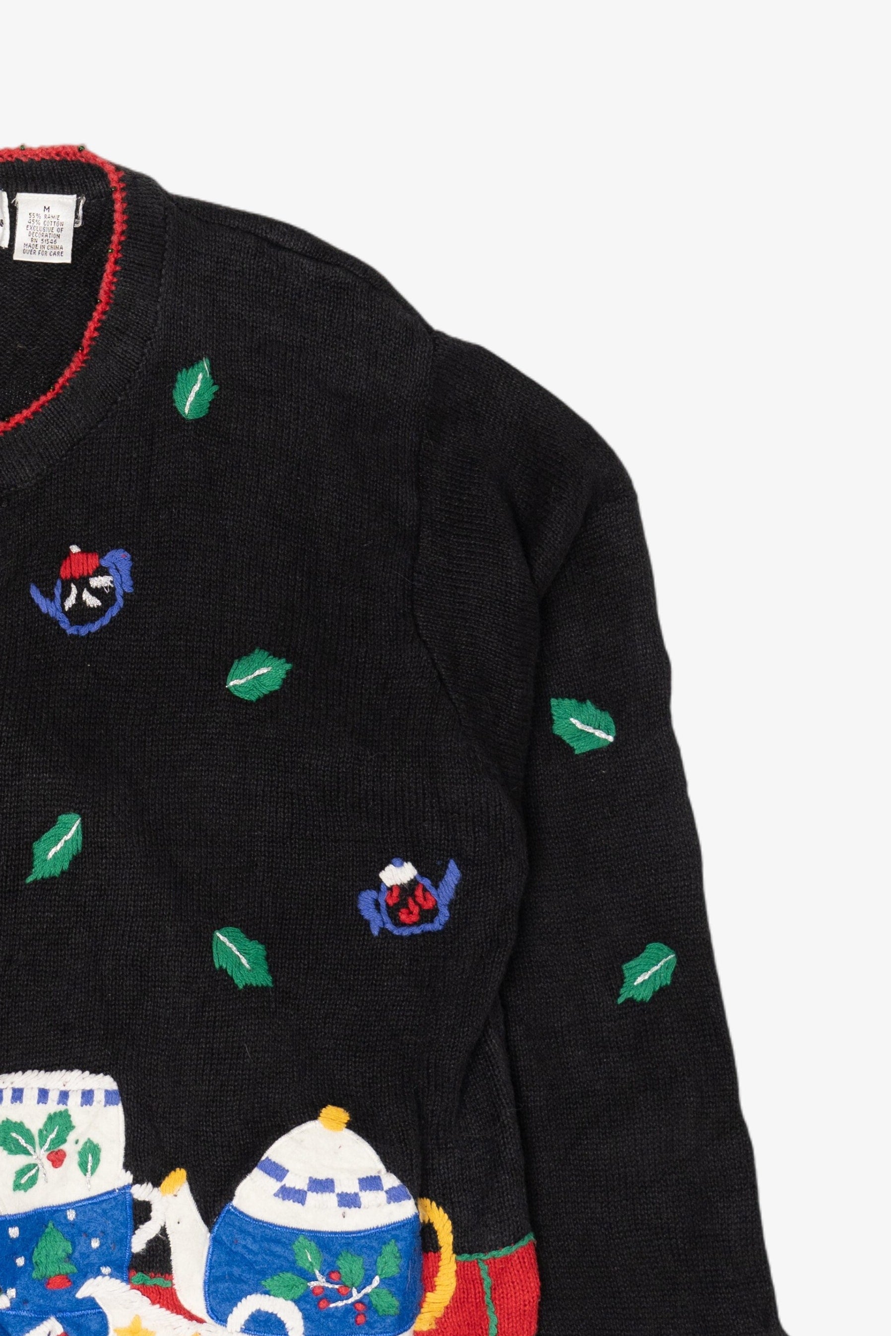 Vintage Paul Harris Design Tea Party Ugly Christmas Sweater (1990s)