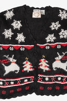 Vintage Erika Hand Knit Ugly Christmas Sweater (1990s)