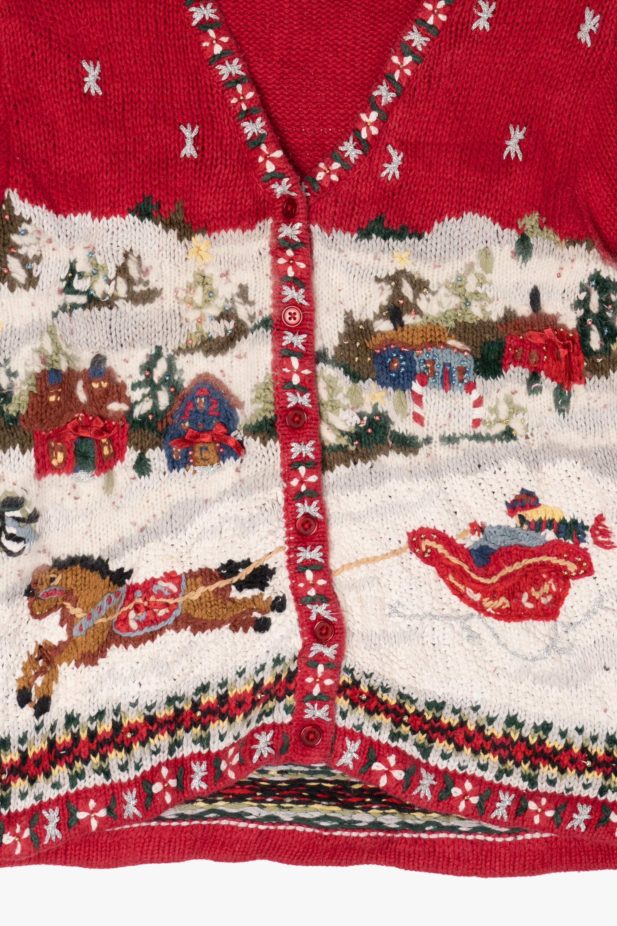 Vintage All Points Ugly Christmas Cardigan (1990s)