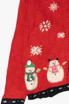 Vintage Karen Scott Hand Embroidered Snowmen Ugly Christmas Cardigan (1990s)