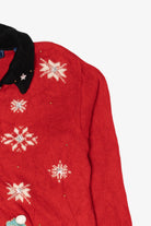Vintage Karen Scott Hand Embroidered Snowmen Ugly Christmas Cardigan (1990s)