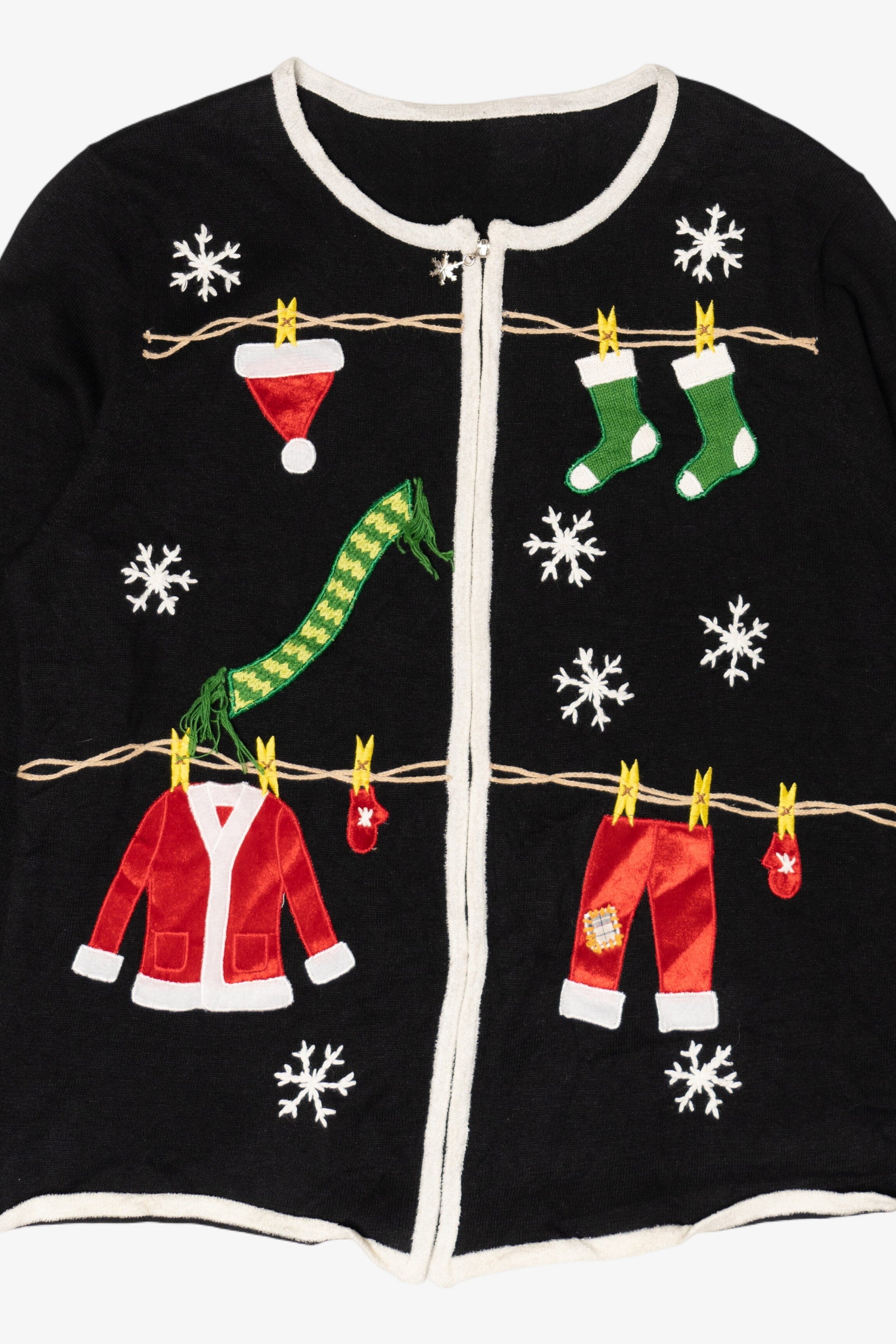 Vintage Y2k Lightweight Clothesline Ugly Christmas Sweater (2000s)