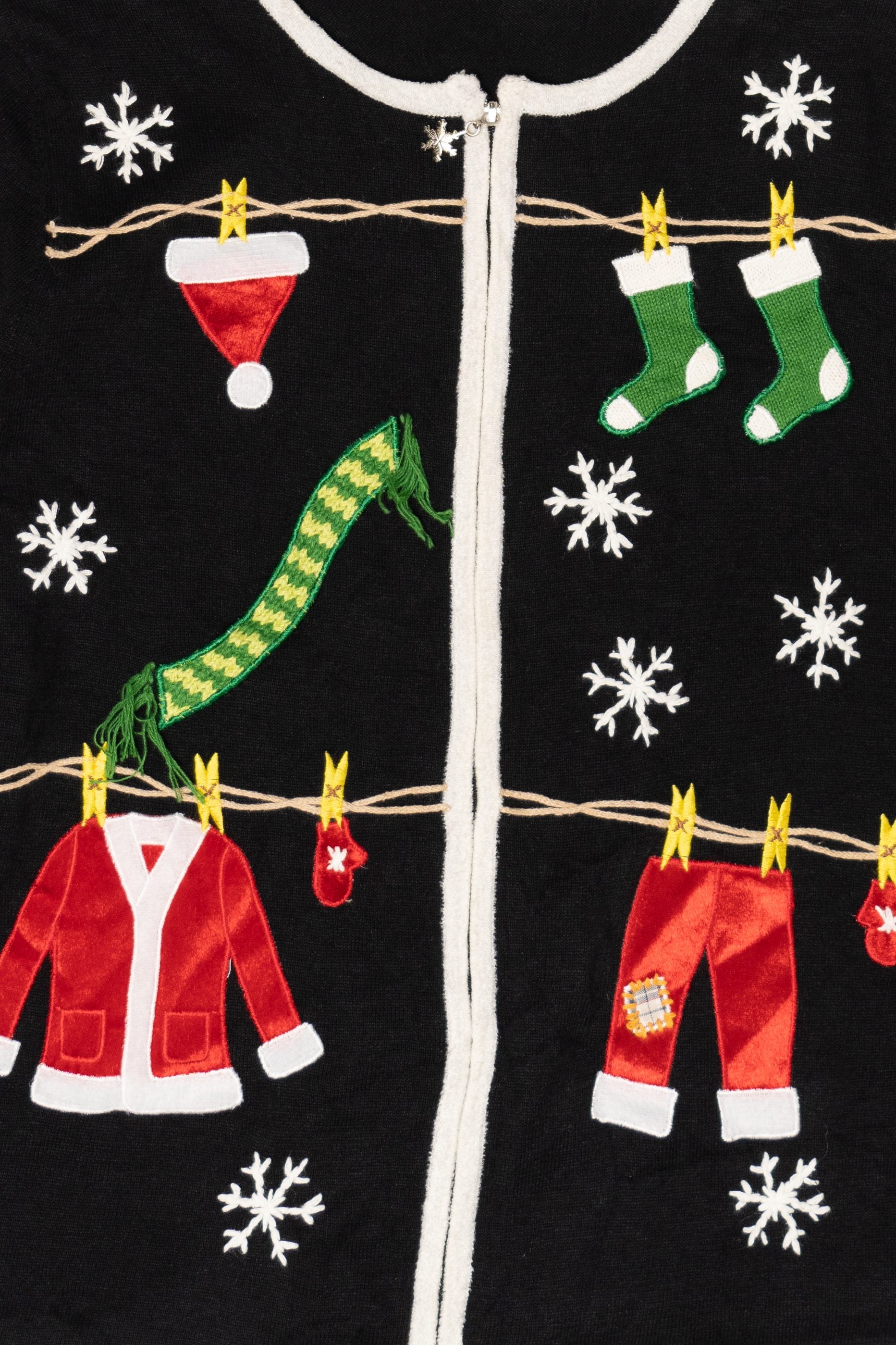 Vintage Y2k Lightweight Clothesline Ugly Christmas Sweater (2000s)