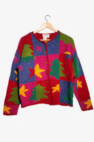 Vintage Stars & Squares Ugly Christmas Cardigan (1990s)