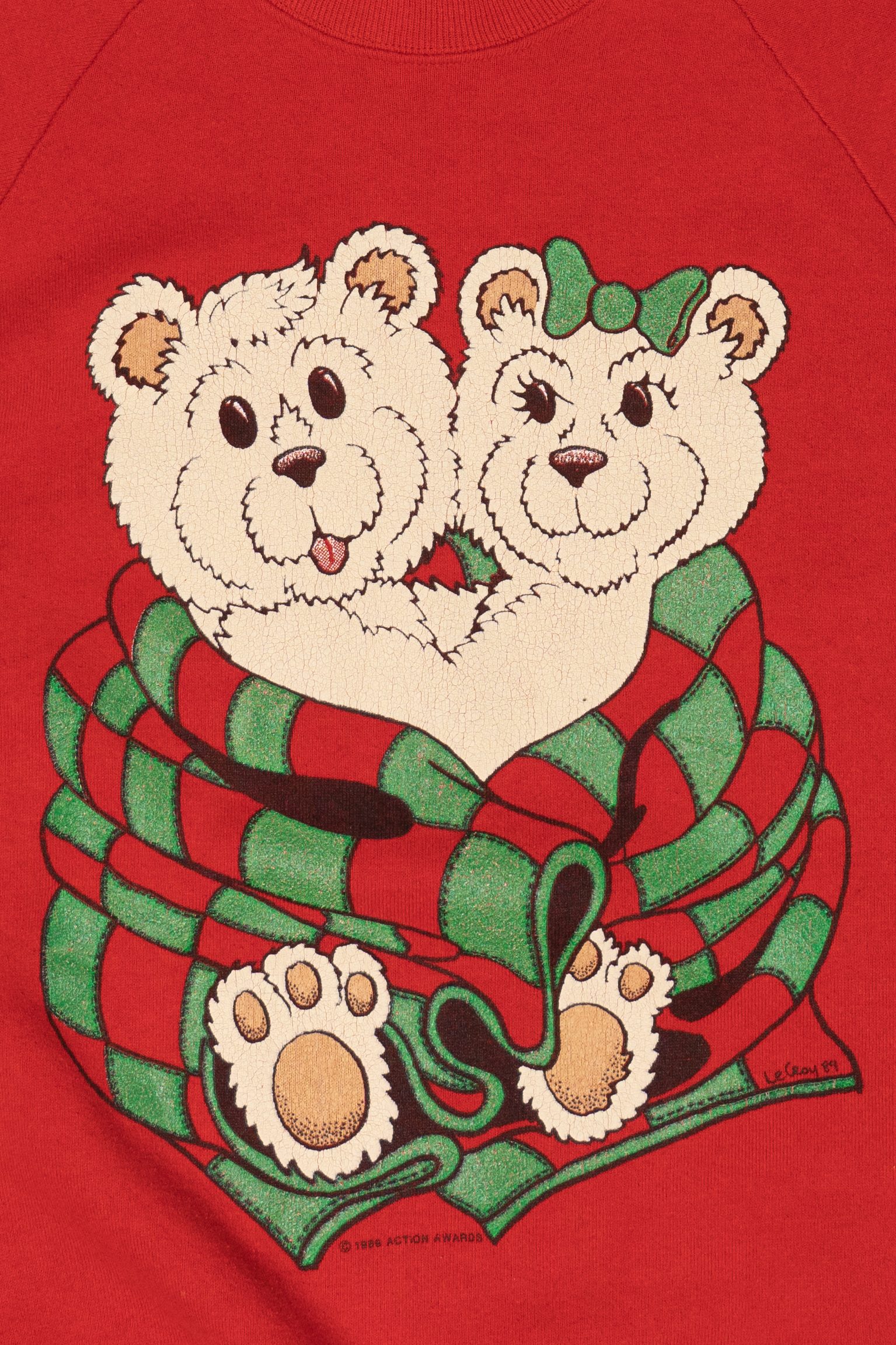 Vintage Bears Cuddling Ugly Christmas Sweater (1980s)