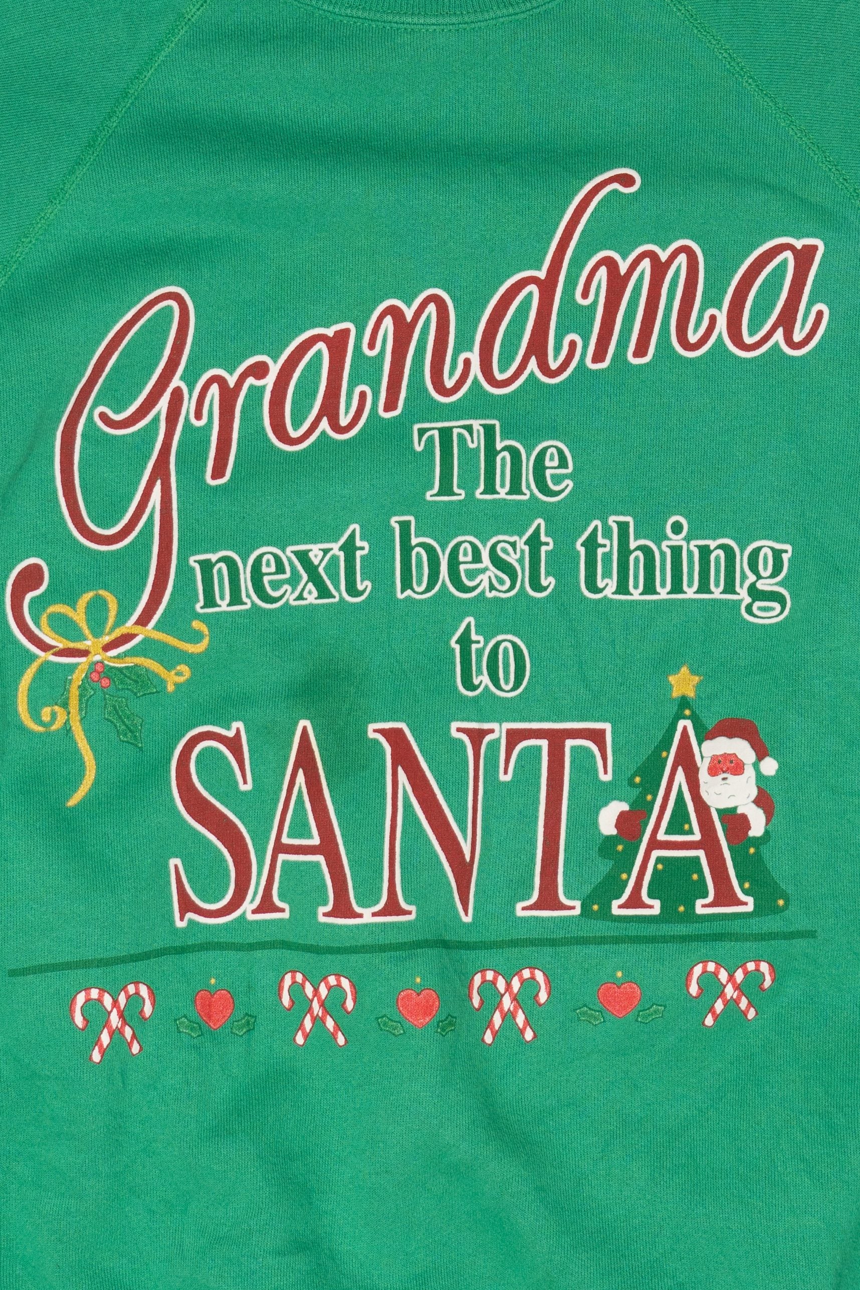 Vintage "Grandma is The Next Best Thing To Santa" Ugly Christmas Sweater (1990s)