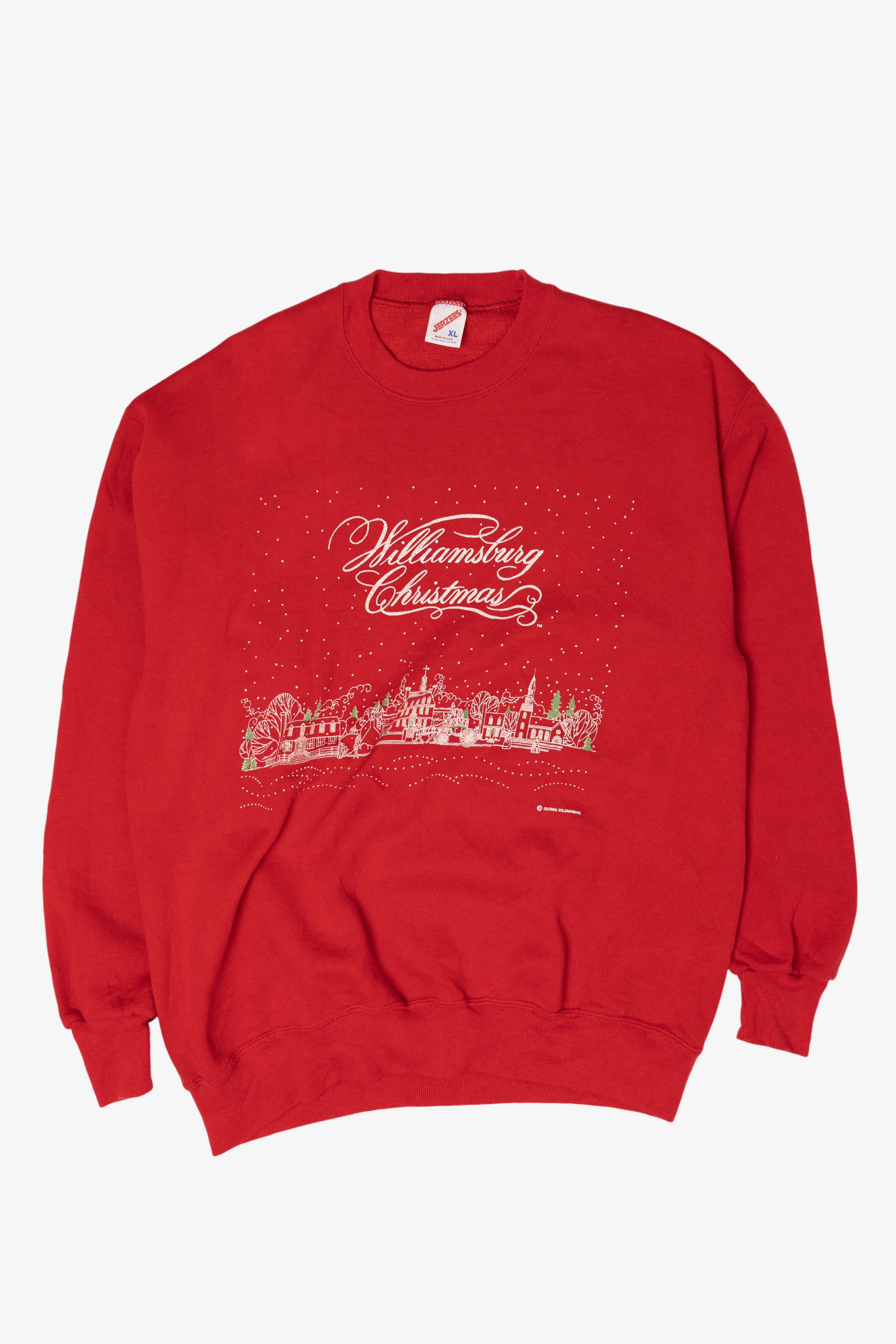 Vintage "Williamsburg Christmas" Ugly Christmas Sweater (1990s)