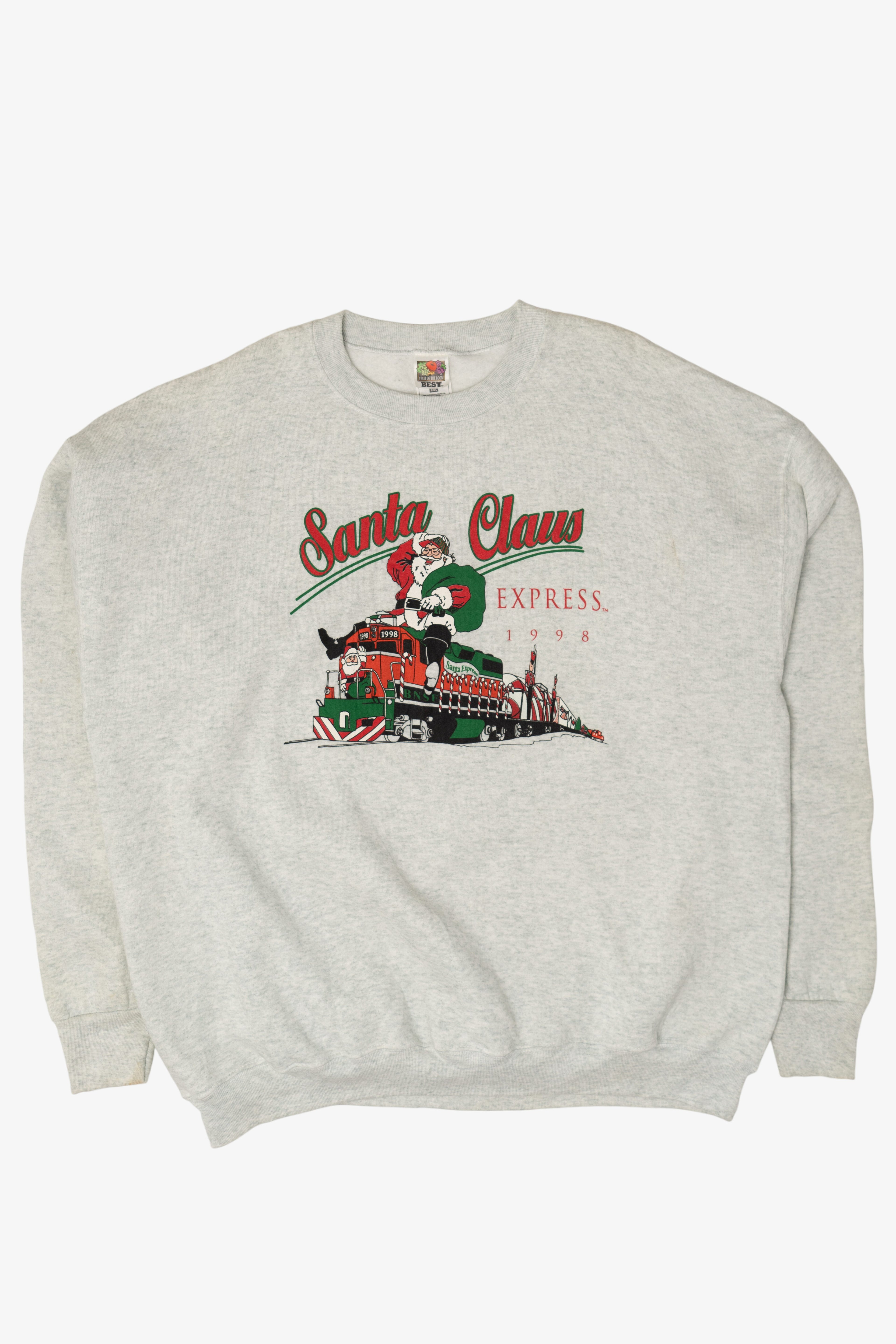Vintage "Santa Claus Express" Ugly Christmas Sweater (1990s)