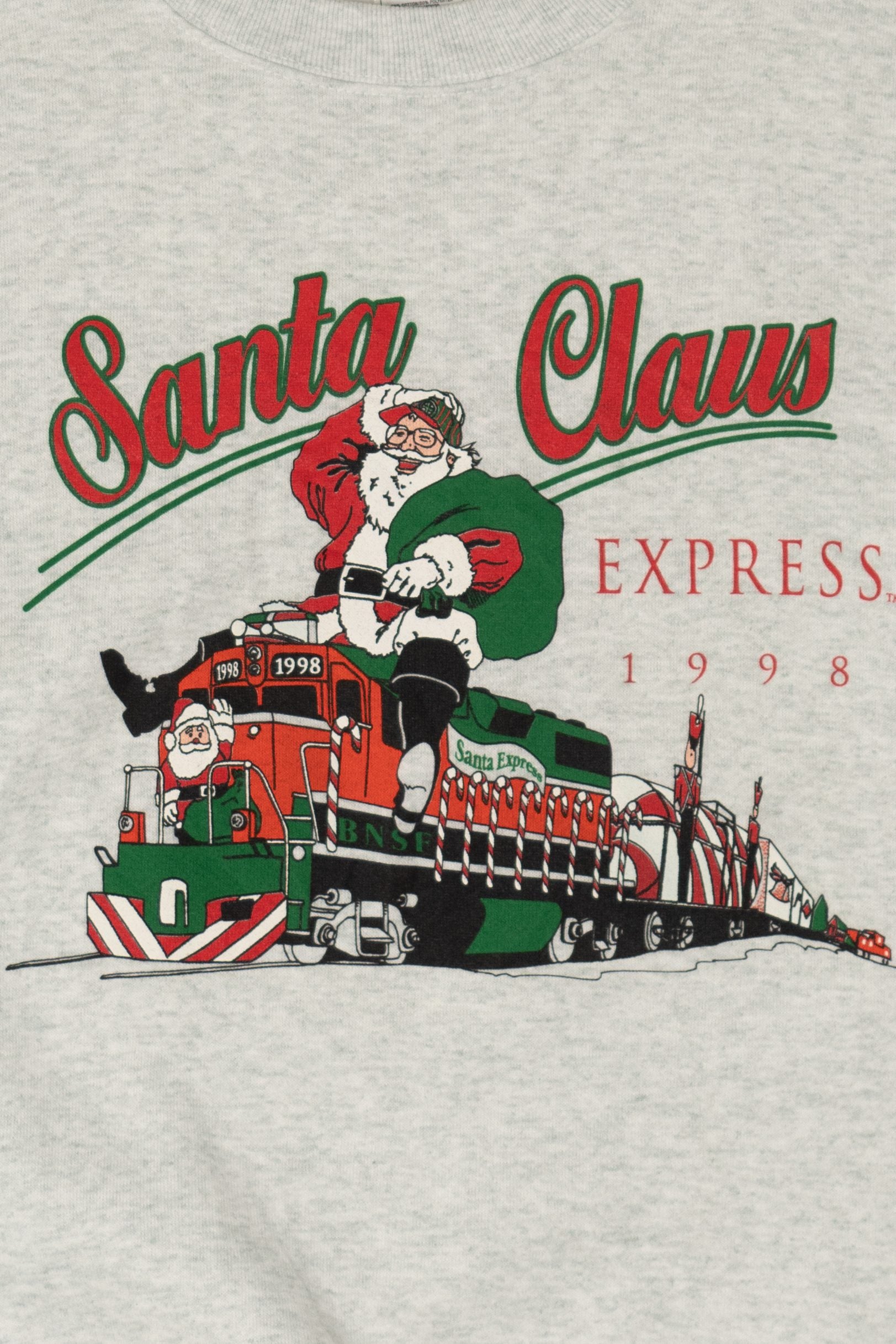 Vintage "Santa Claus Express" Ugly Christmas Sweater (1990s)
